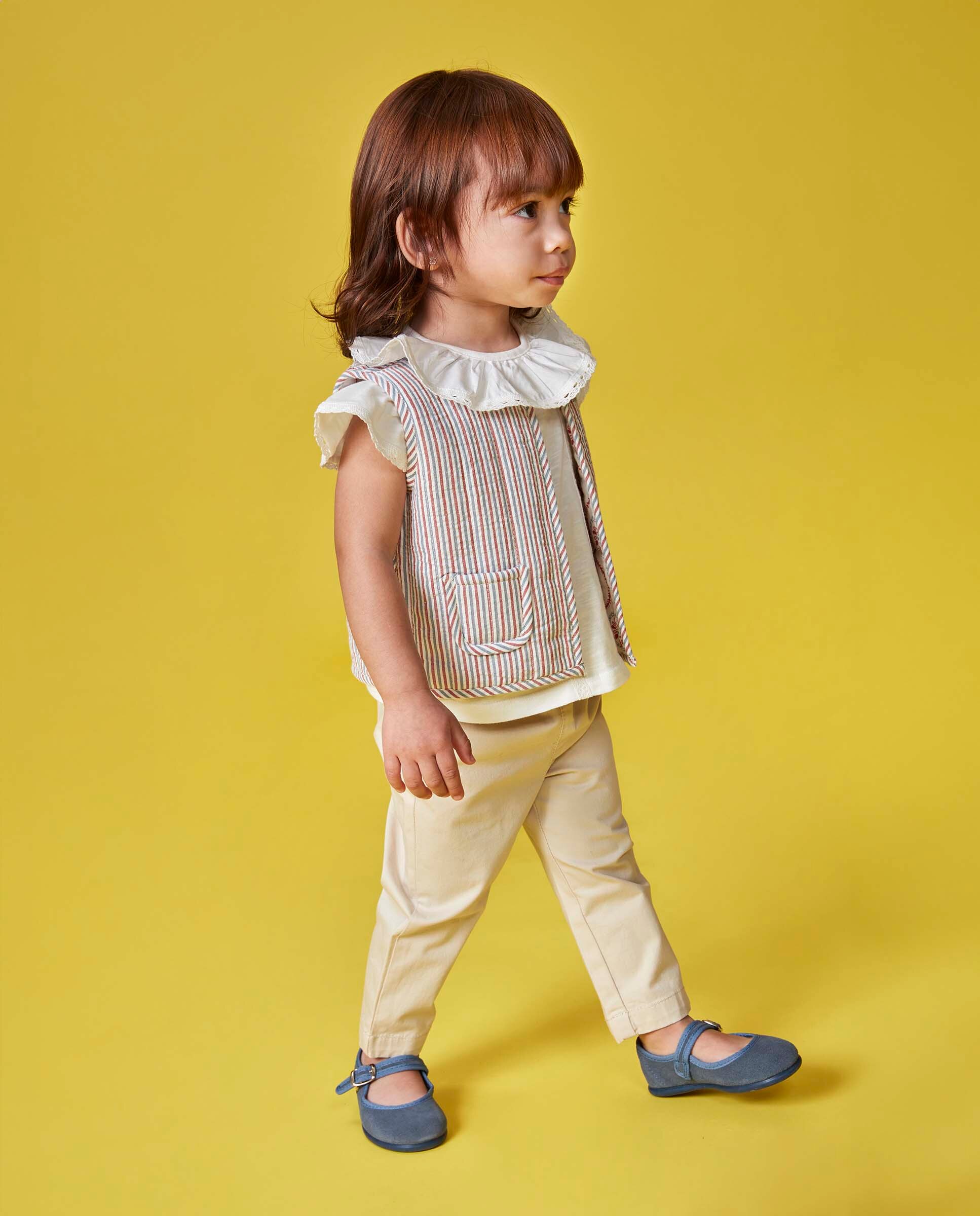 Colete para Bebé Acolchoado com Estampado Reversível Gocco Branco-marfim-6