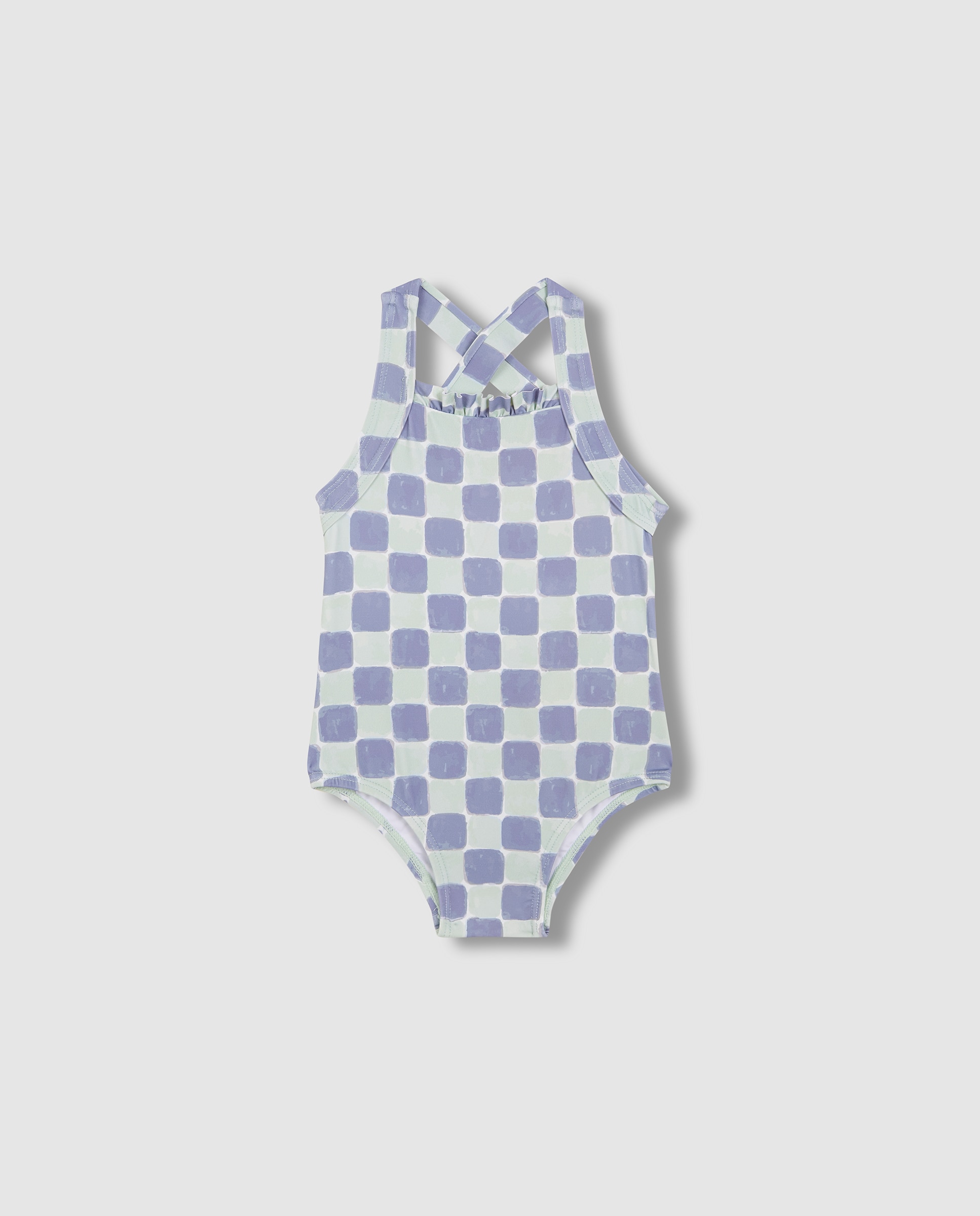 Imagem 0 de Fato de Banho para Bebé Estampado Aos Quadrados