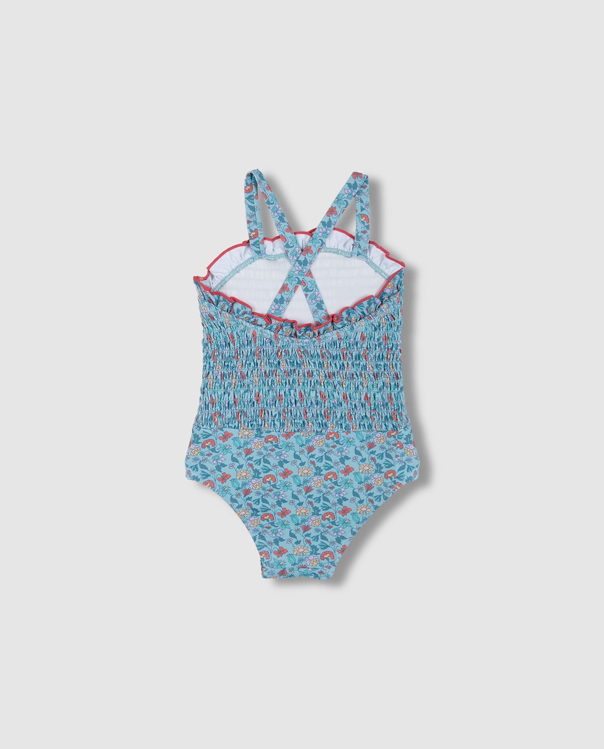 Fato de Banho para Bebé com Estampado de Flores Gocco Azul-claro-2