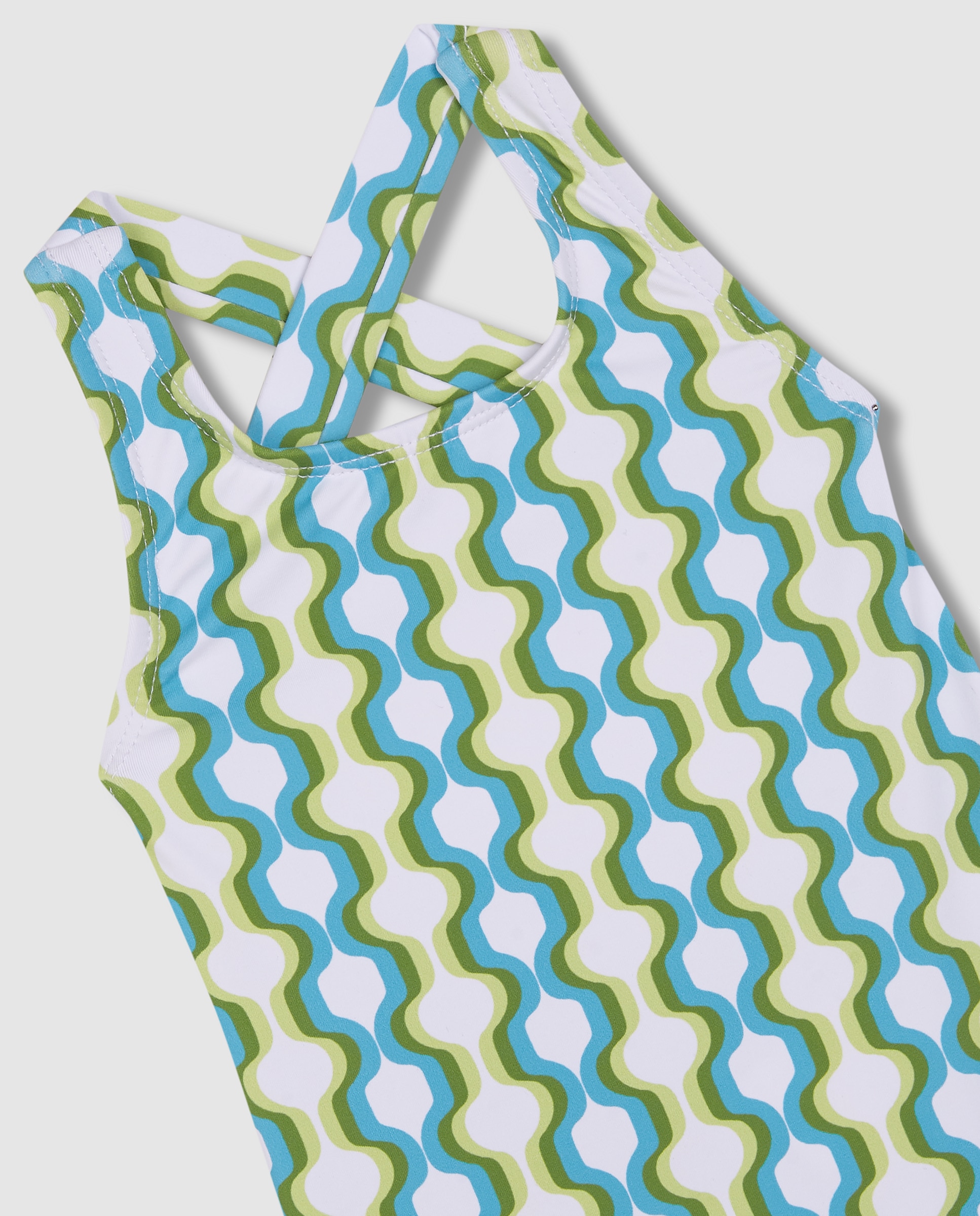 Fato de Banho para Bebé com Estampado Geométrico Gocco Azul / Verde-3