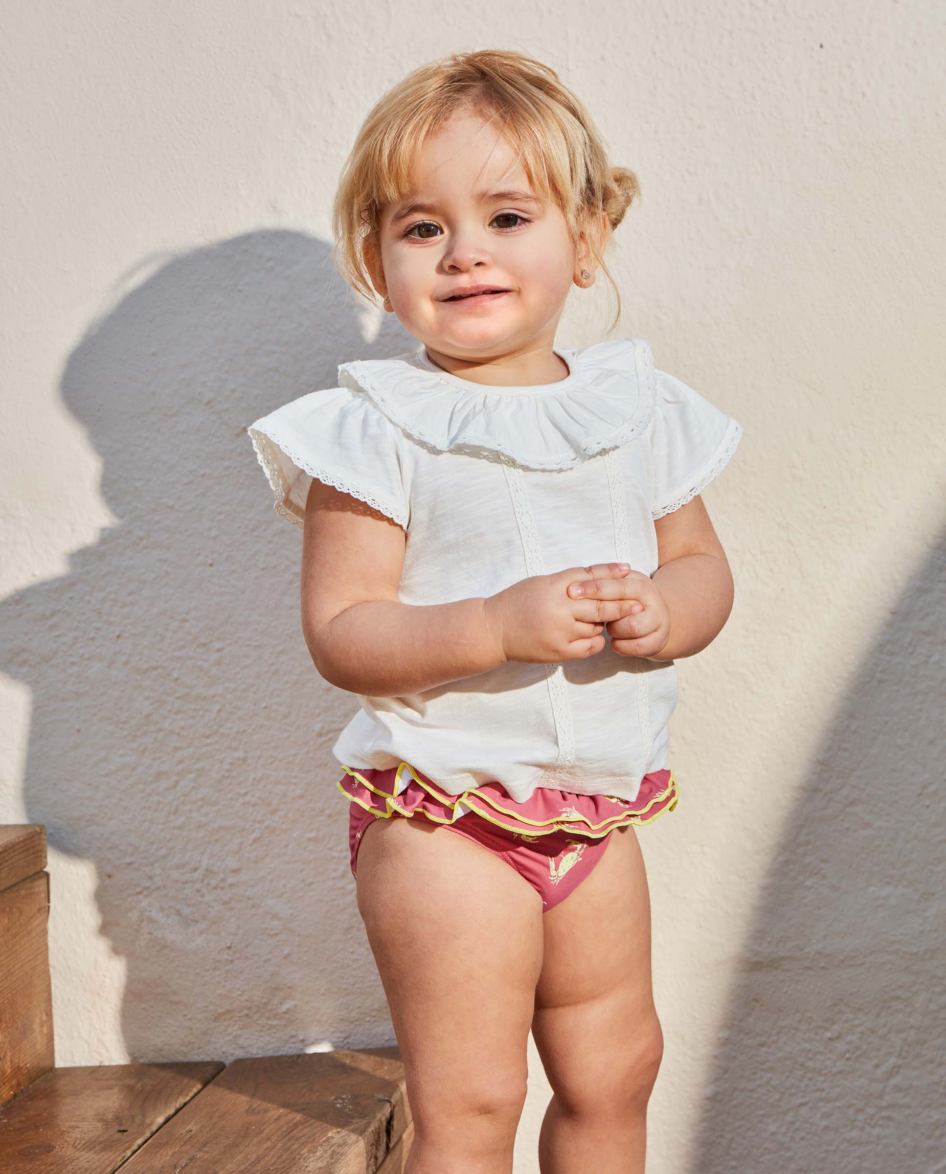 Cueca de Bebé de Caranguejo com Folho Gocco Coral-6