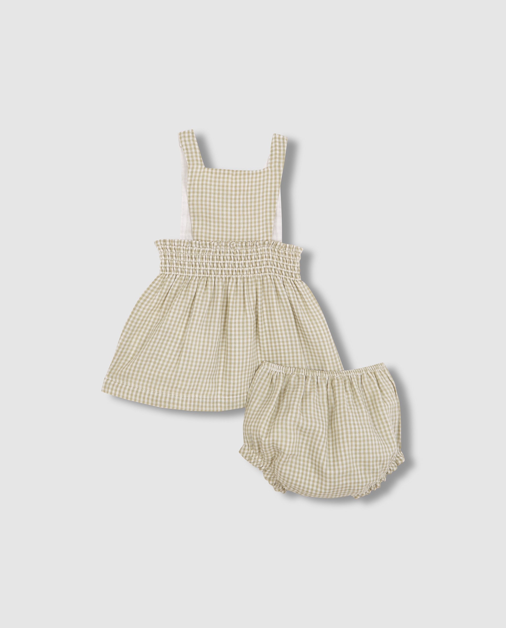Pichi para Bebé Aos Quadrados Vichy Gocco Branco-marfim-4