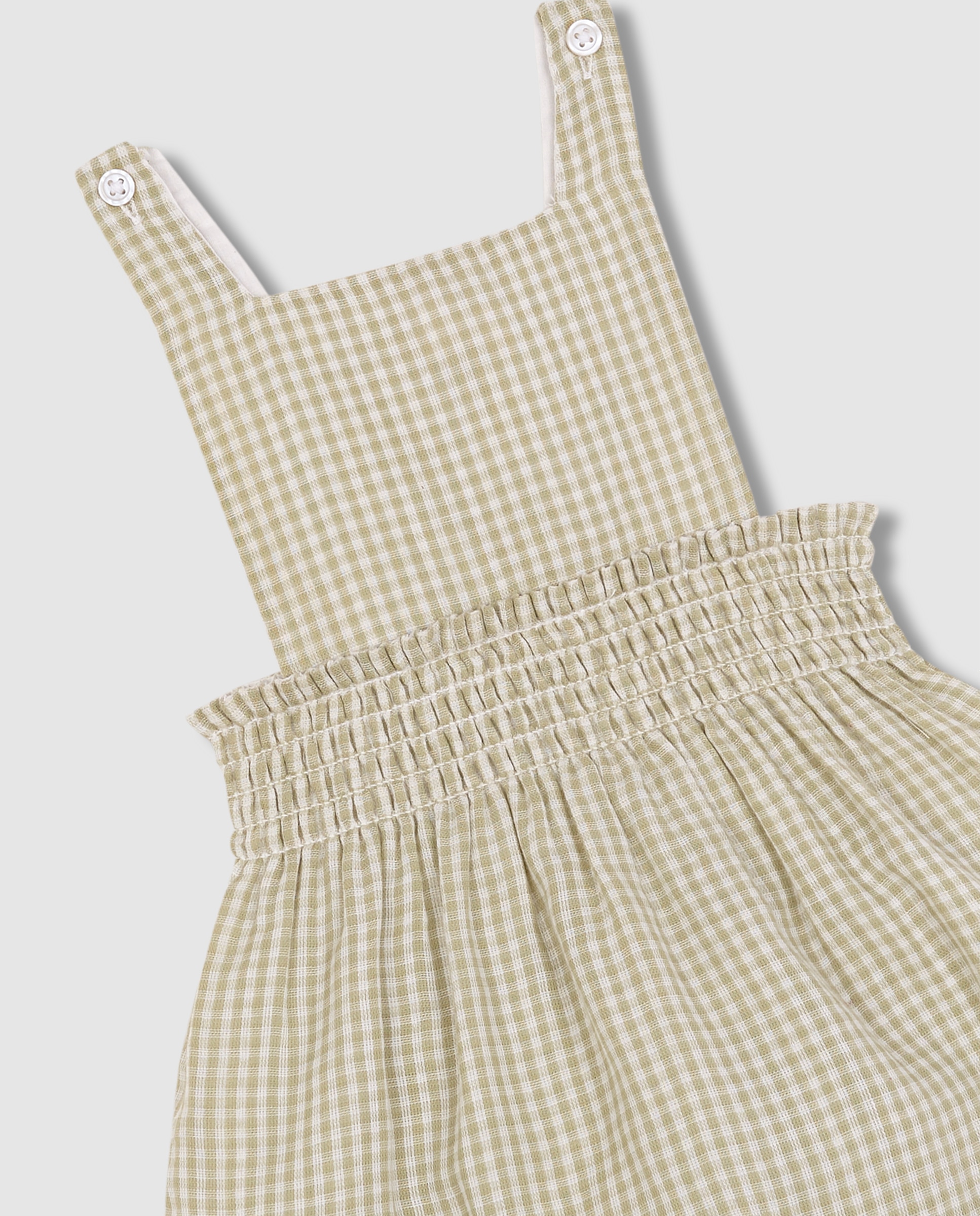 Pichi para Bebé Aos Quadrados Vichy Gocco Branco-marfim-5