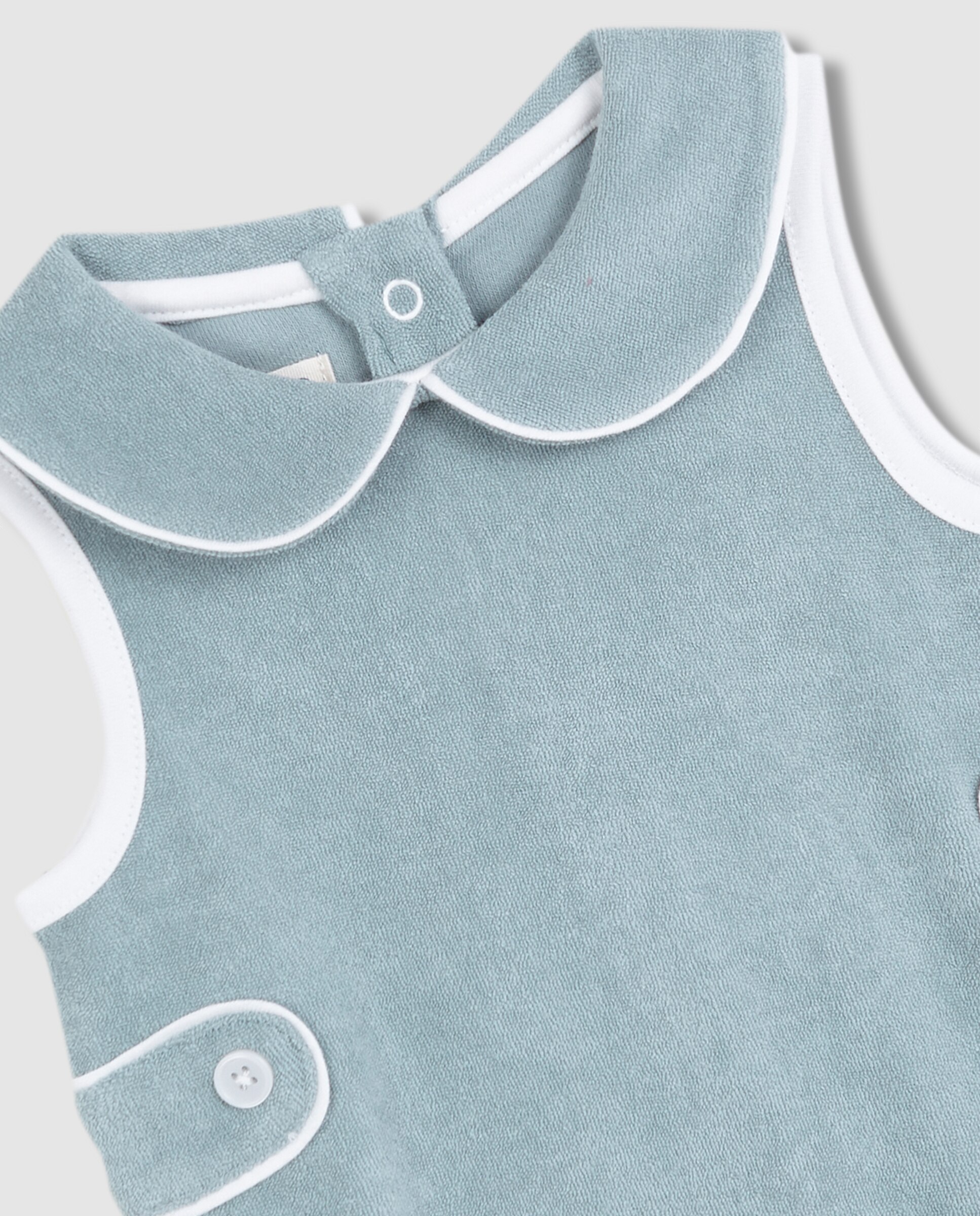 Macacão Curto para Bebé de Felpa Gocco Azul / Verde-3