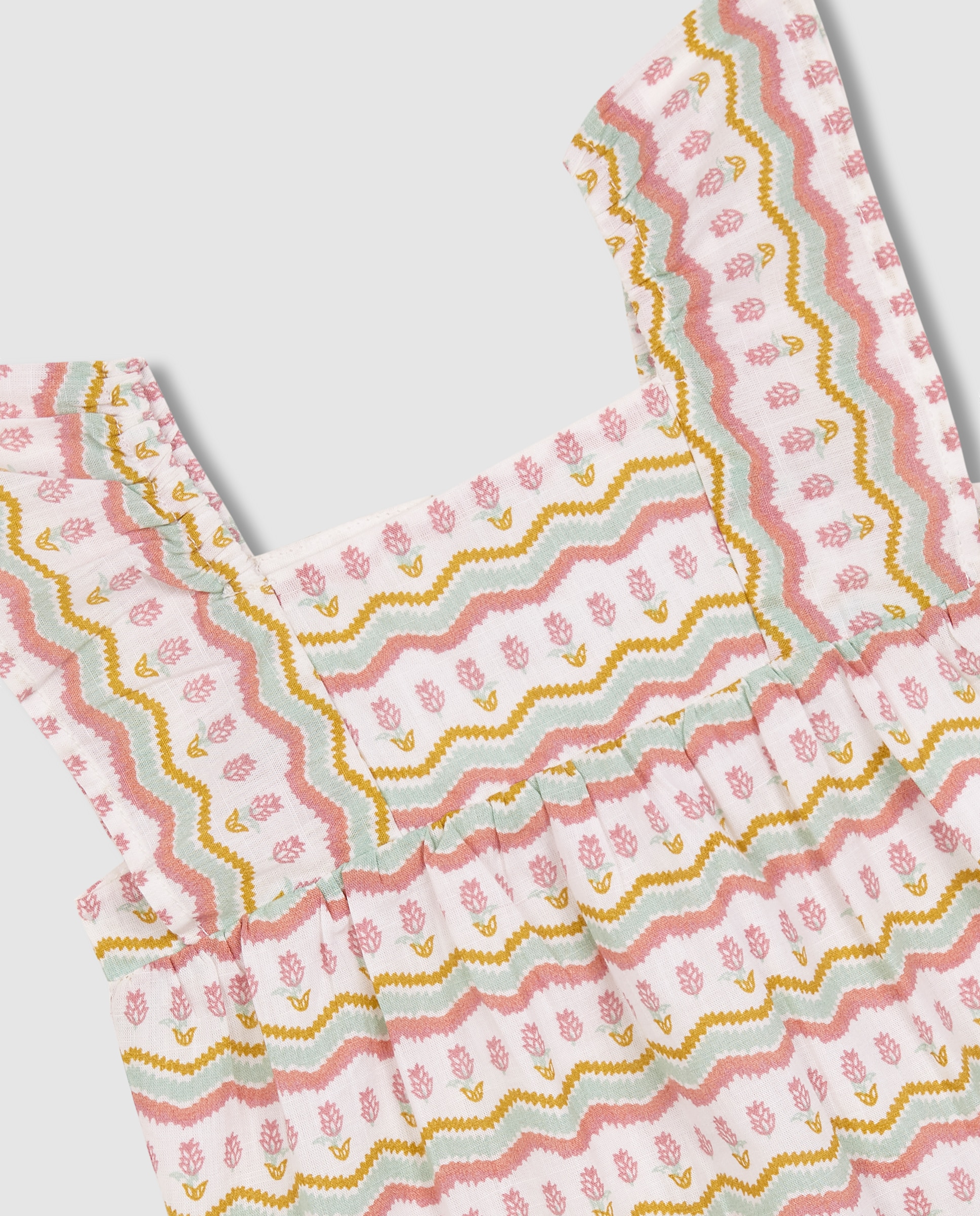 Macacão Curto para Bebé Ikat Gocco Branco-marfim-5