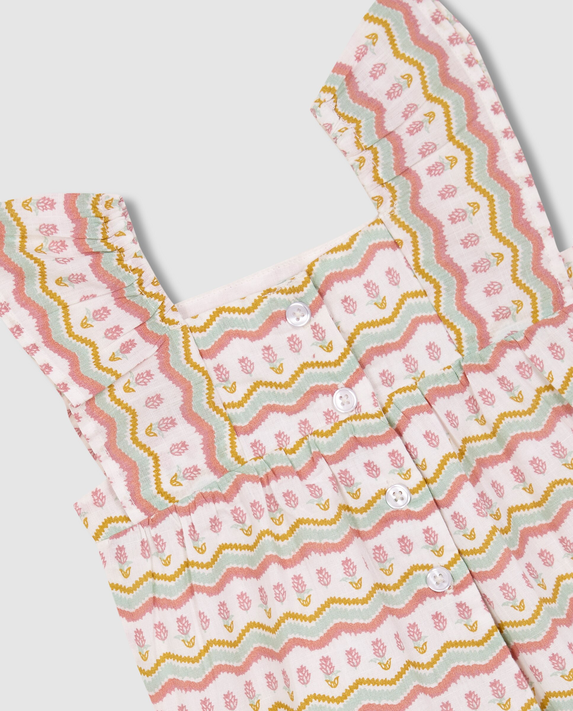 Macacão Curto para Bebé Ikat Gocco Branco-marfim-6