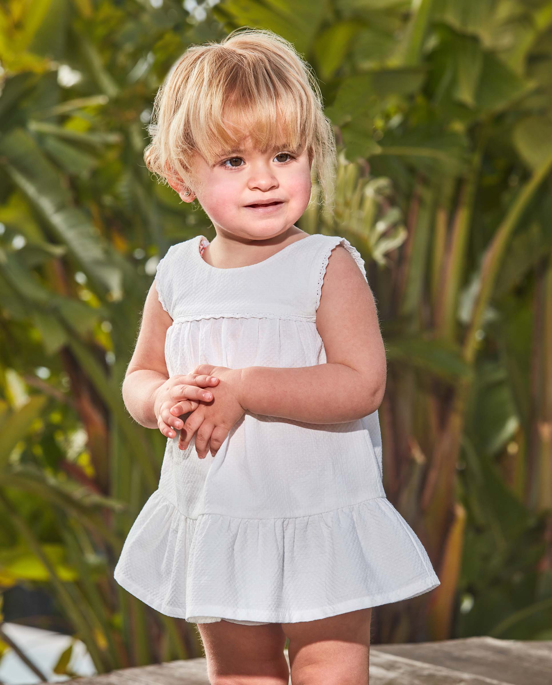 Vestido para Bebé Liso Gocco Branco-5