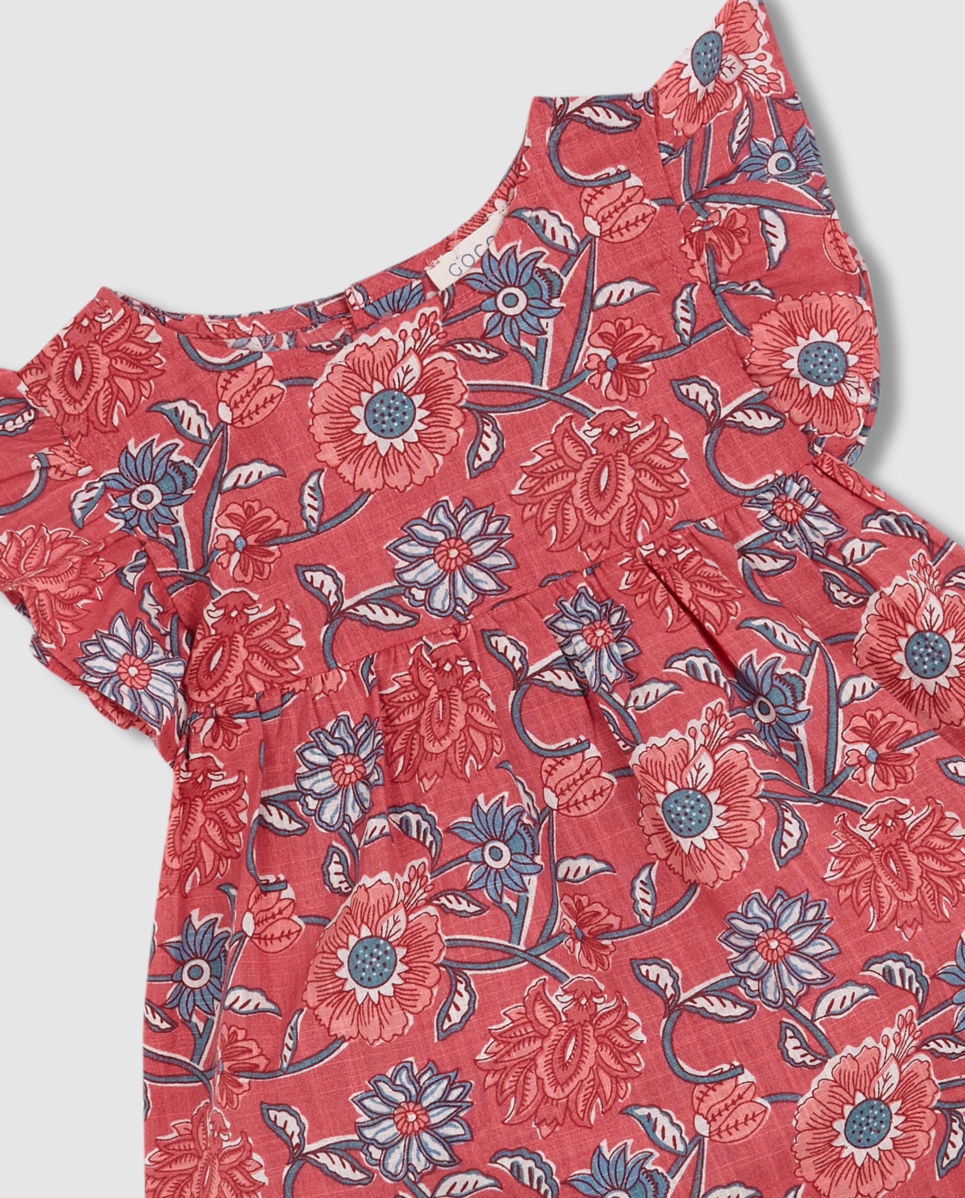Vestido para Bebé Estampado de Flores Gocco Rosa-3