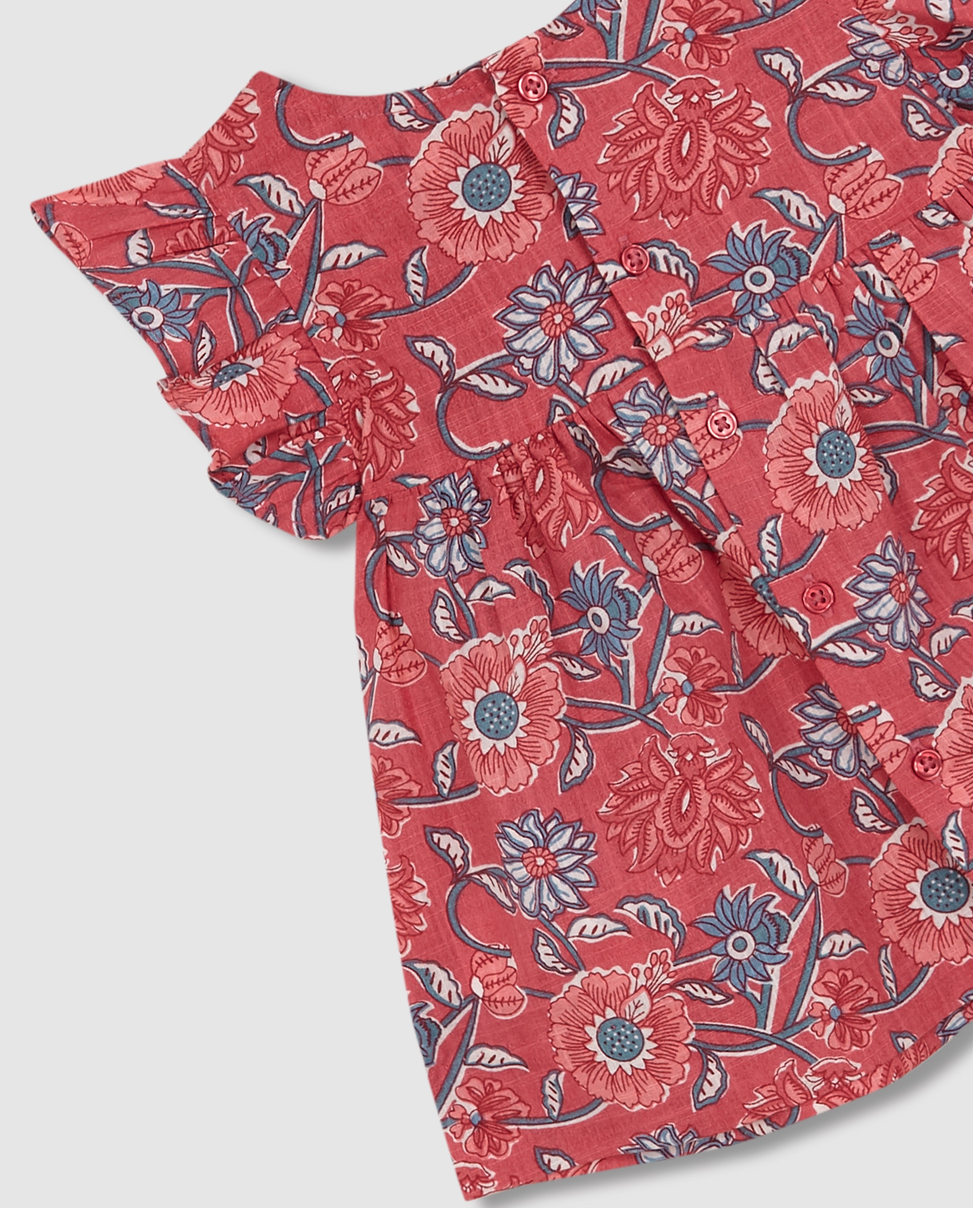Vestido para Bebé Estampado de Flores Gocco Rosa-4