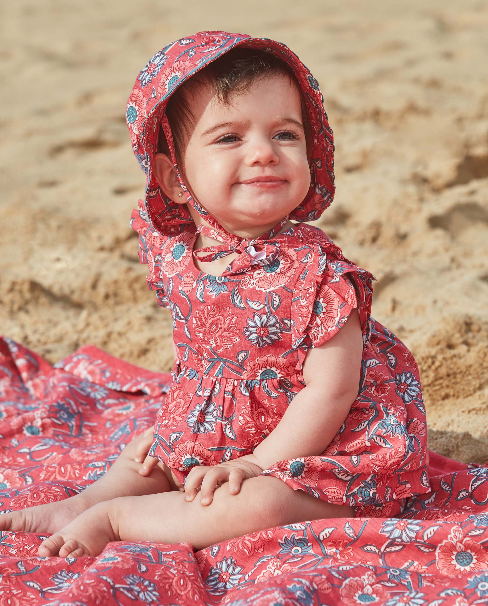 Vestido para Bebé Estampado de Flores Gocco Rosa-5