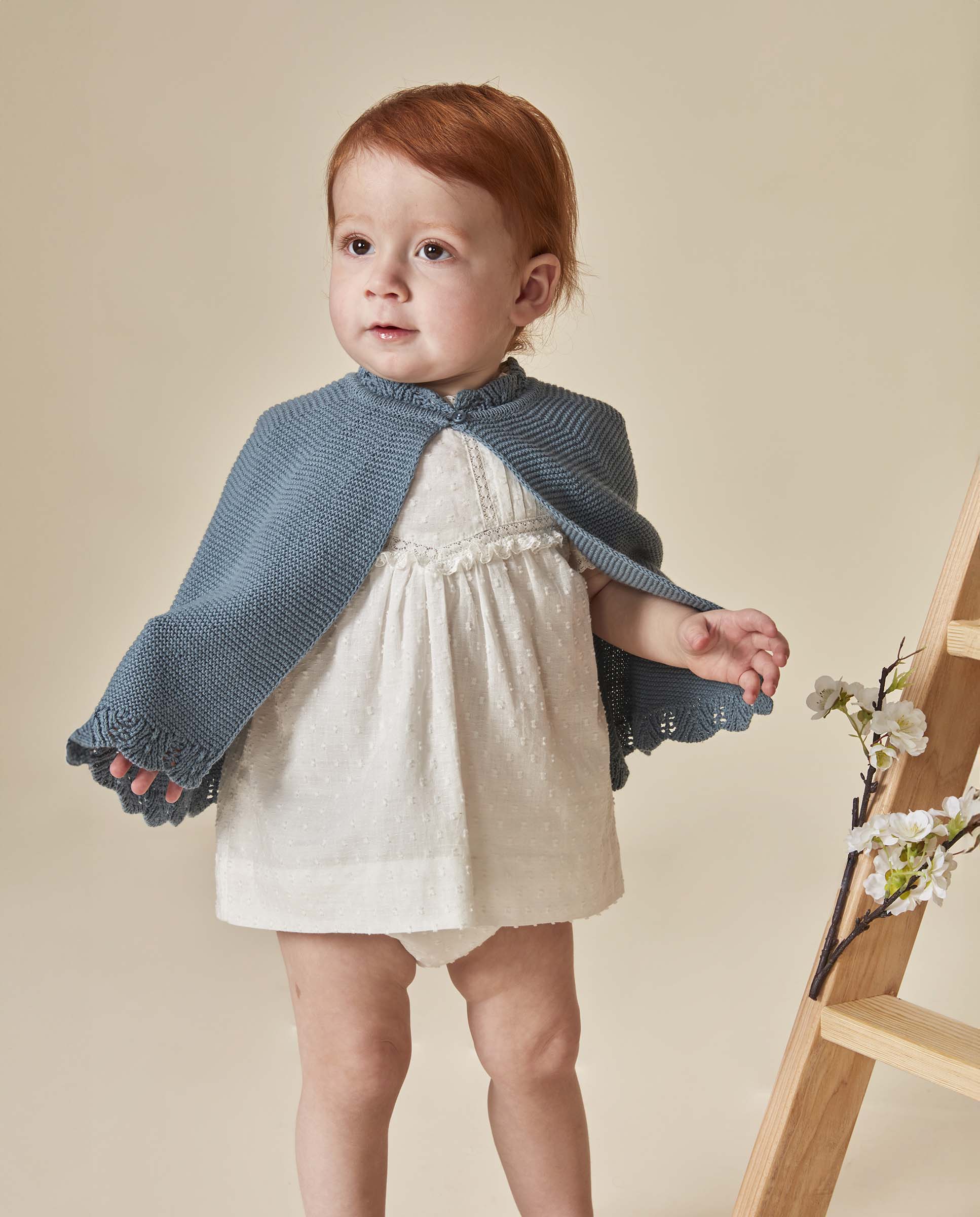 Vestido para Bebé com Tiras Bordadas Gocco Branco-2