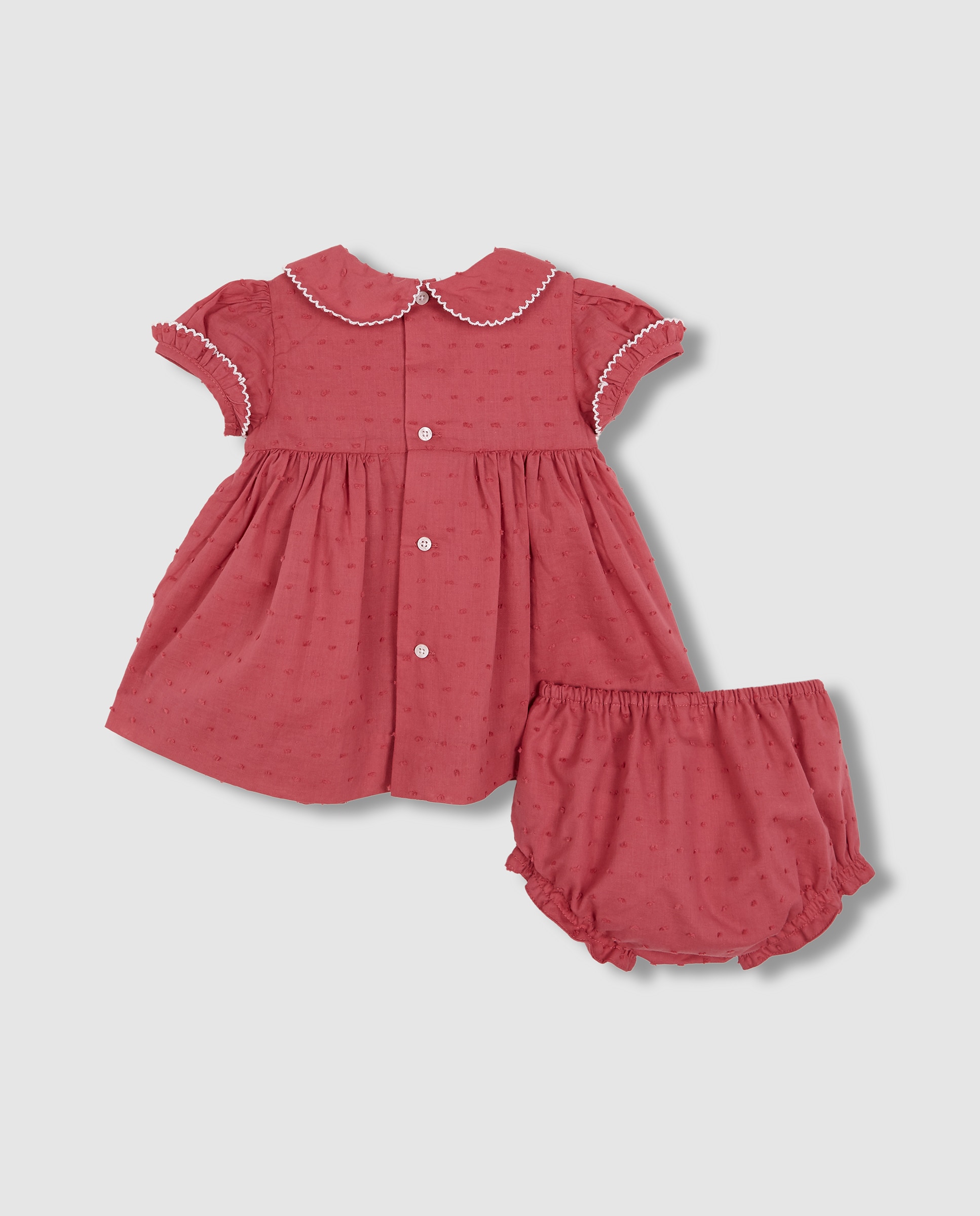 Vestido para Bebé com Smock Gocco Coral-4