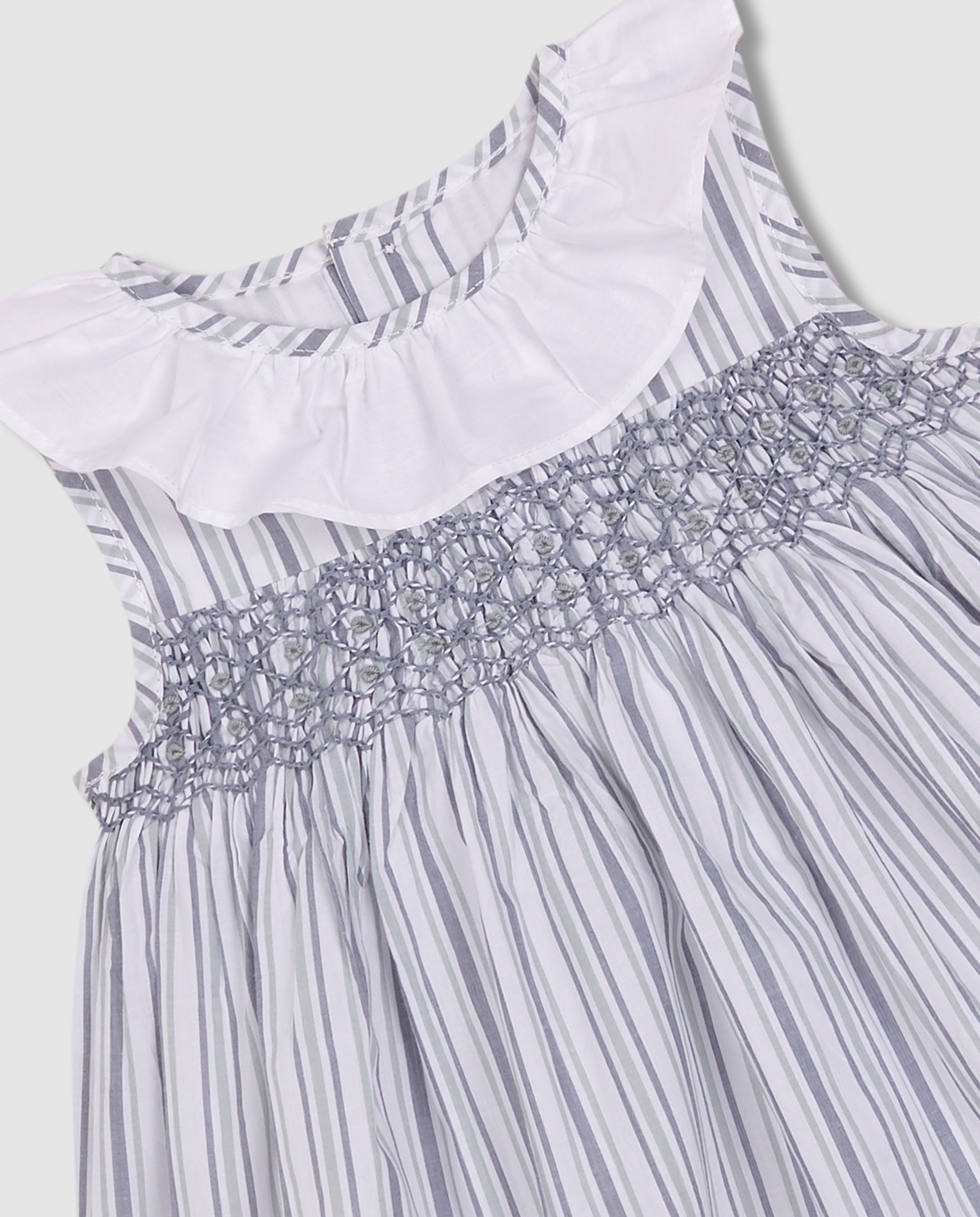 Vestido para Bebé com Smock Gocco Branco-marfim-5