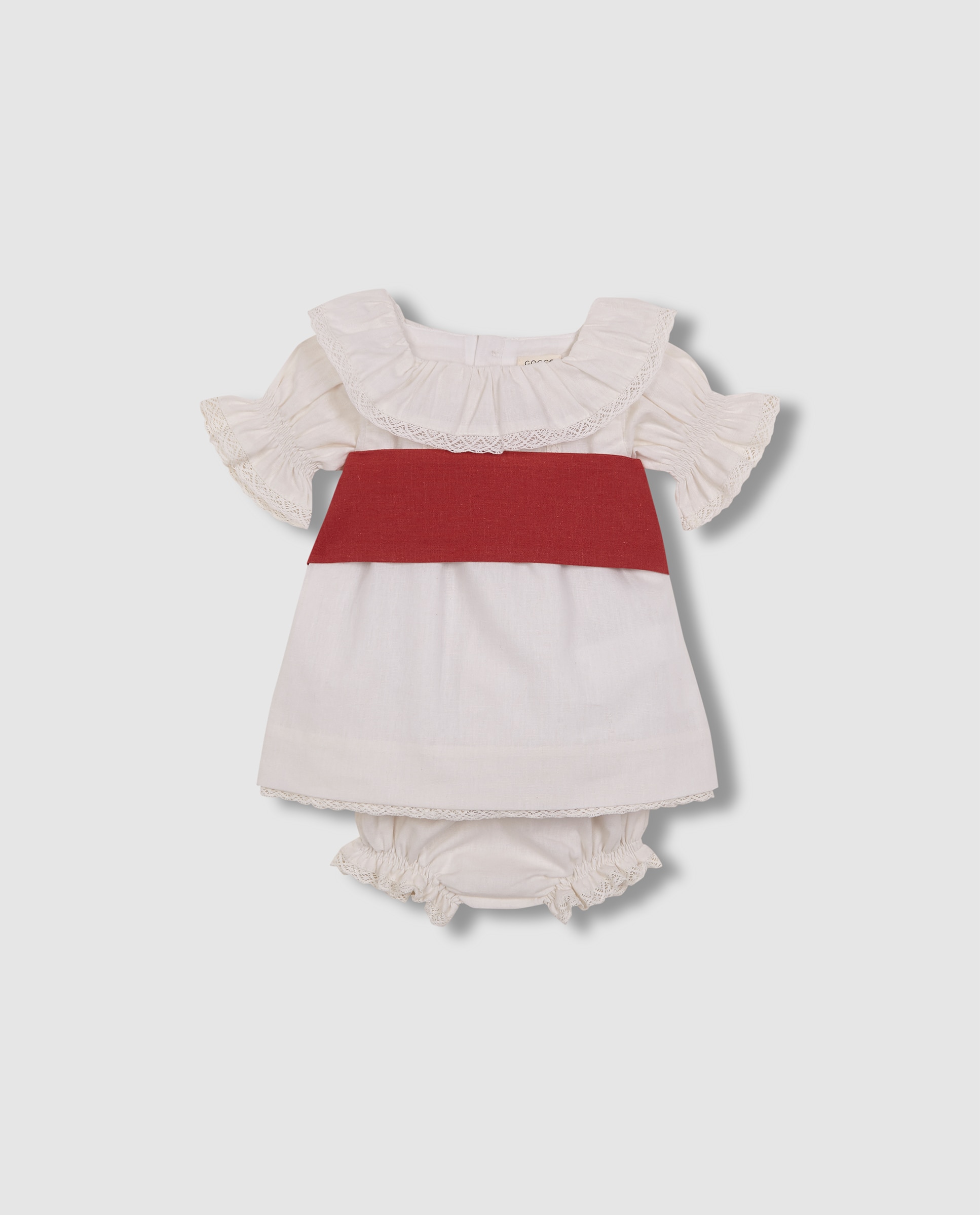 Faixa de Linho para Vestidos de Bebé Gocco Coral-4