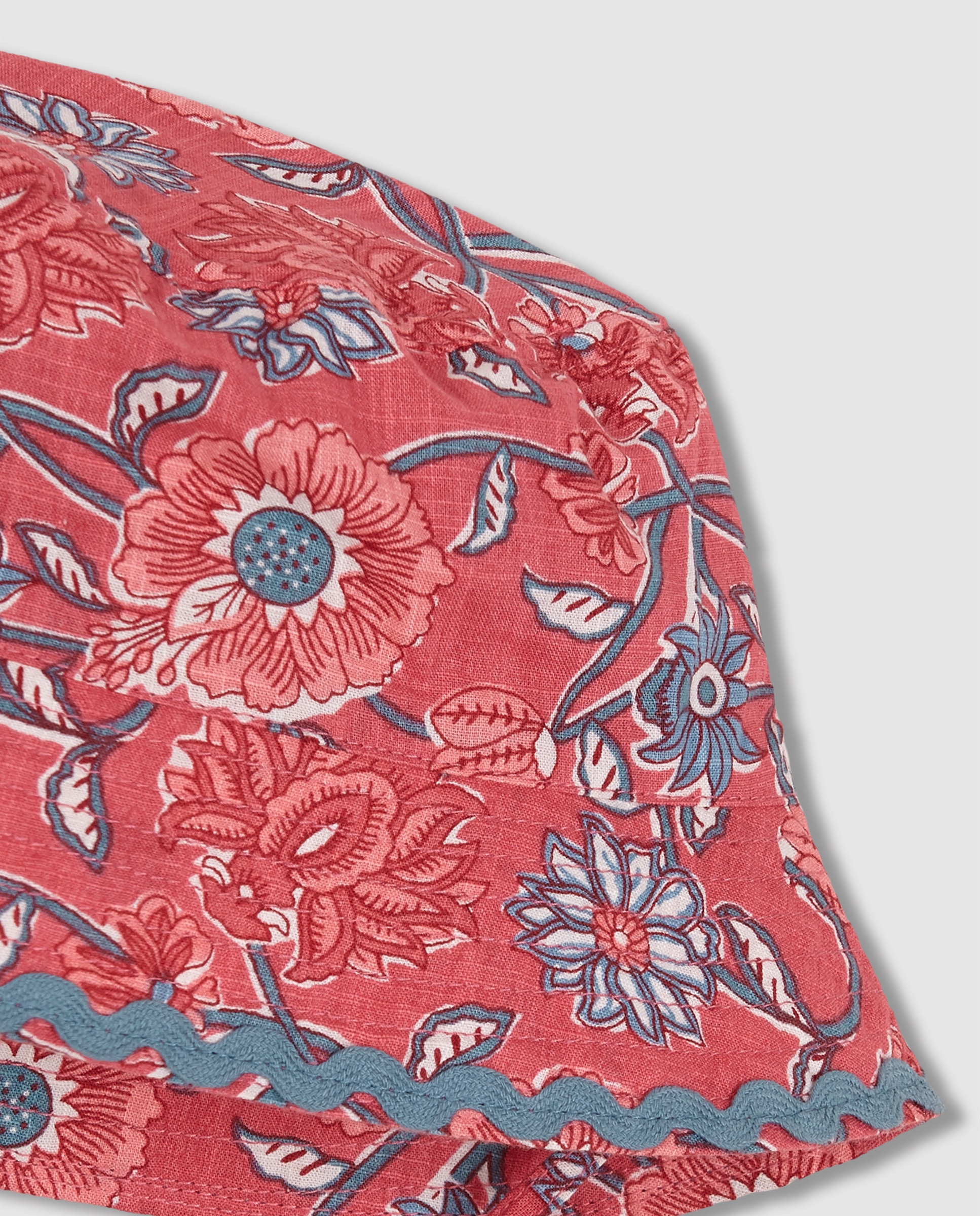 Chapéu para Bebé Estampado Flores Coral-2