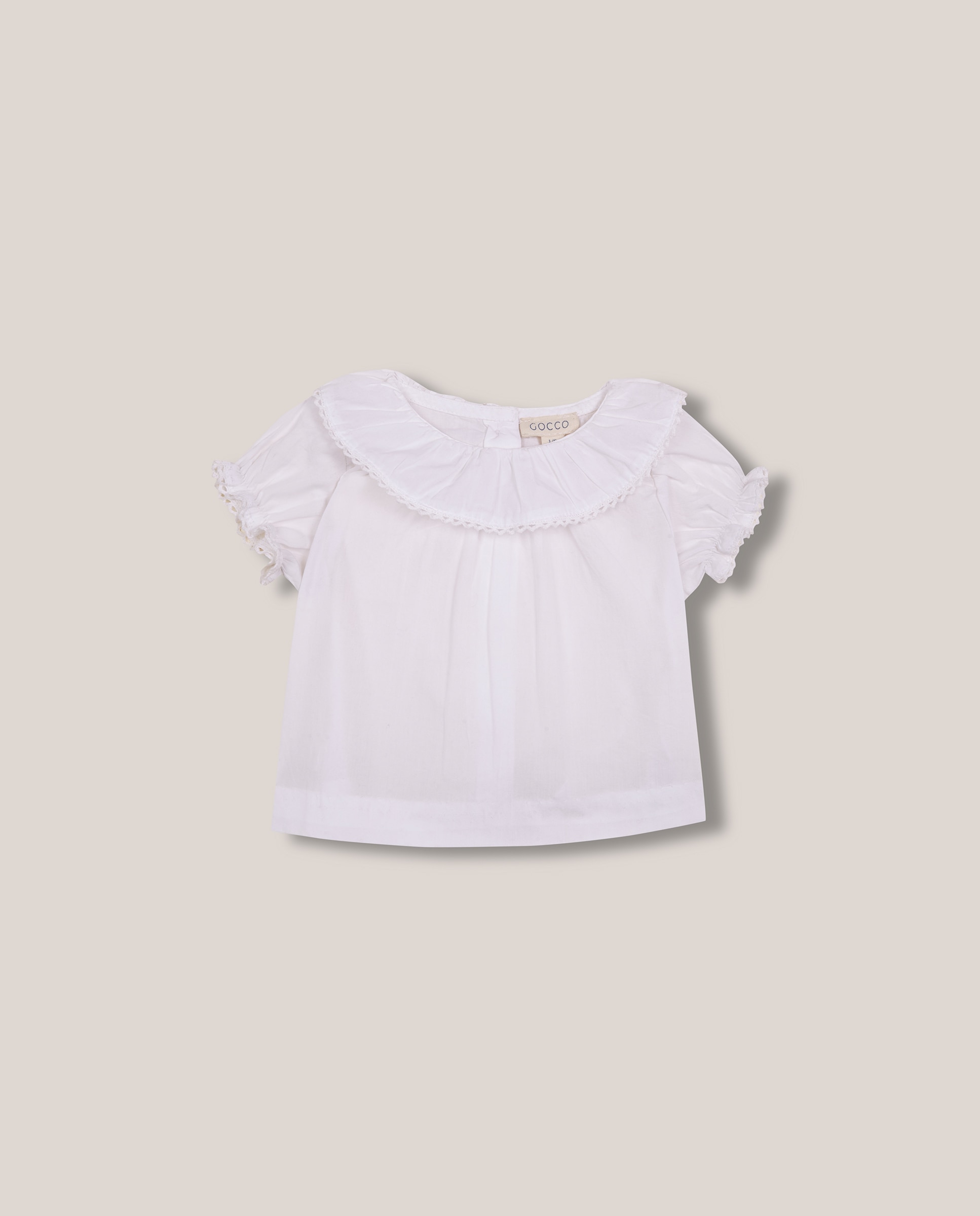 Blusa para Bebé com Gola Folho Gocco Branco-1