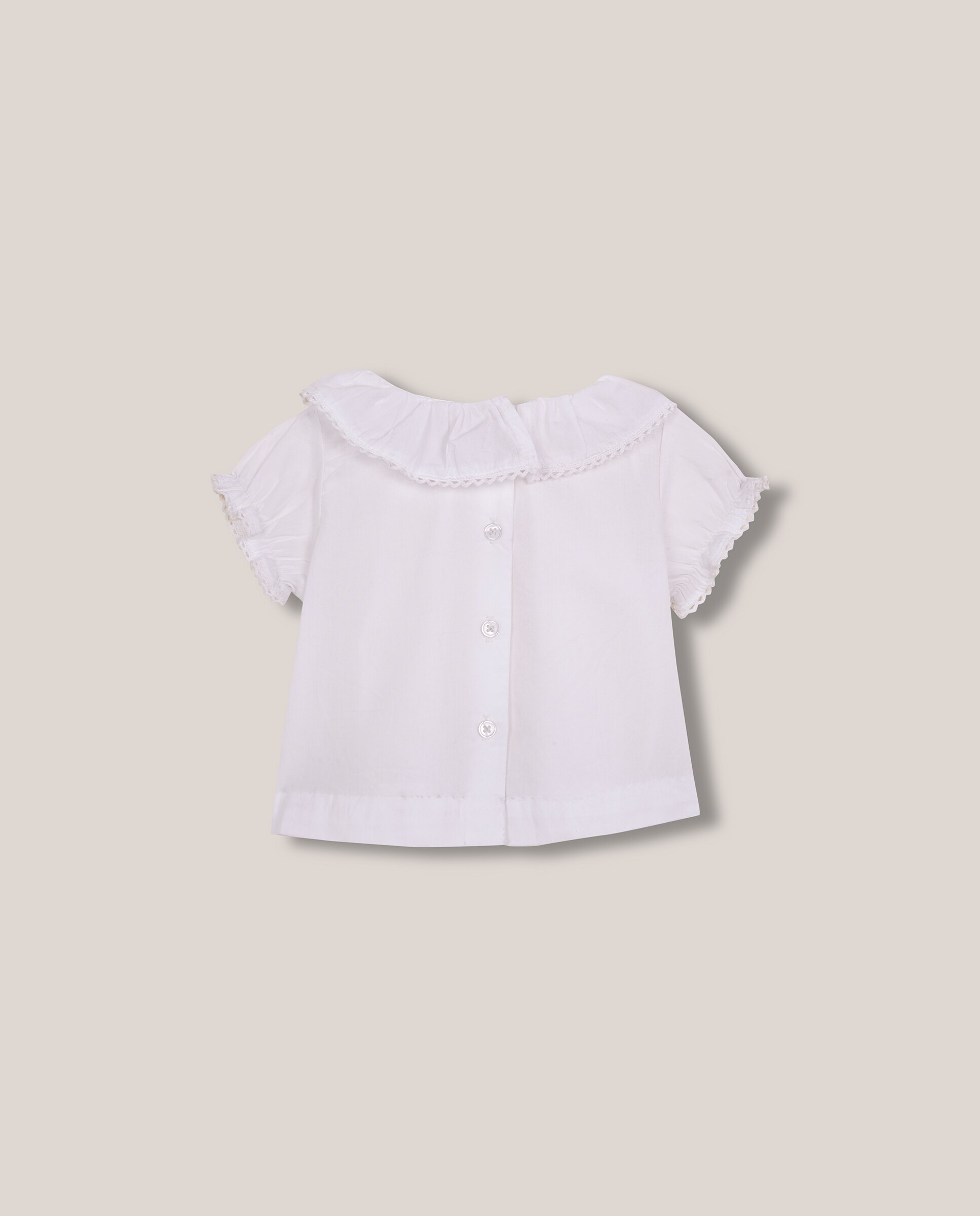 Blusa para Bebé com Gola Folho Gocco Branco-2