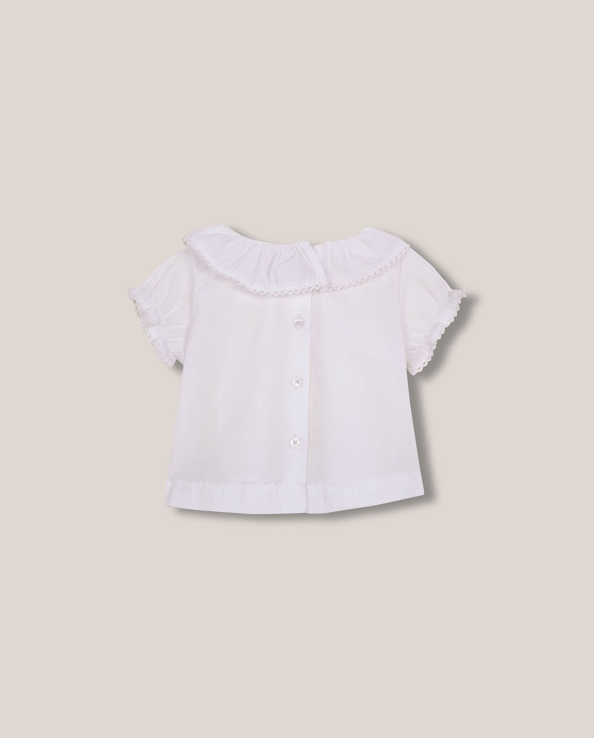 Blusa para Bebé com Gola Folho Gocco Branco-2