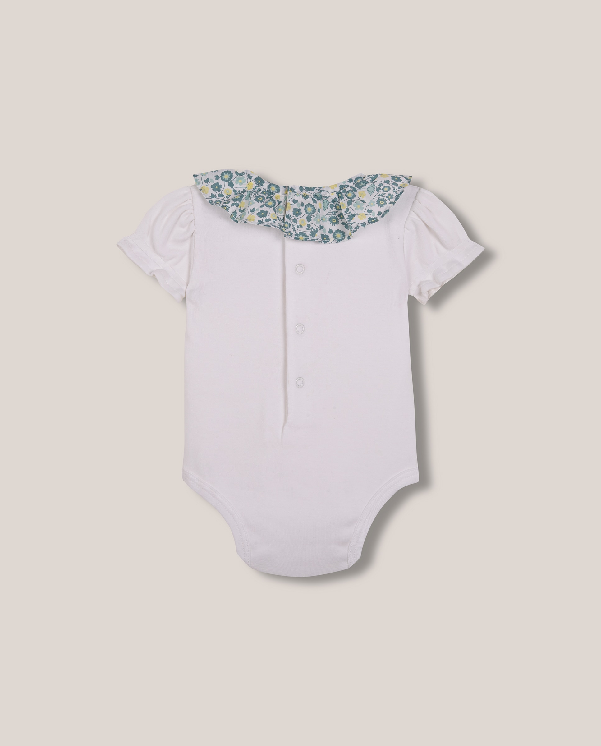 Body para Bebé com Gola de Popelina Estampado de Flores Gocco Branco-2