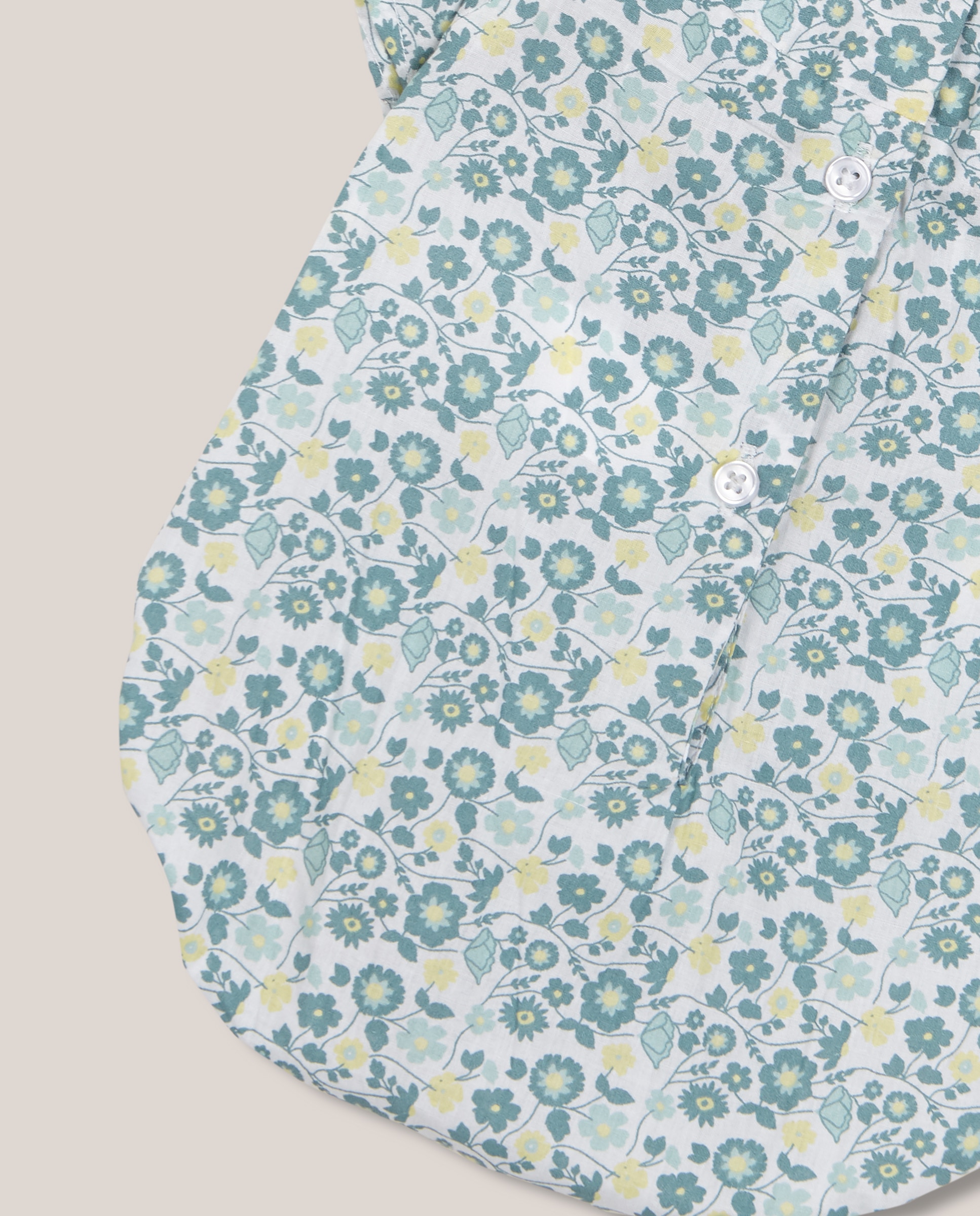 Macacão Curto para Bebé Estampado com Flores Gocco Branco-marfim-4