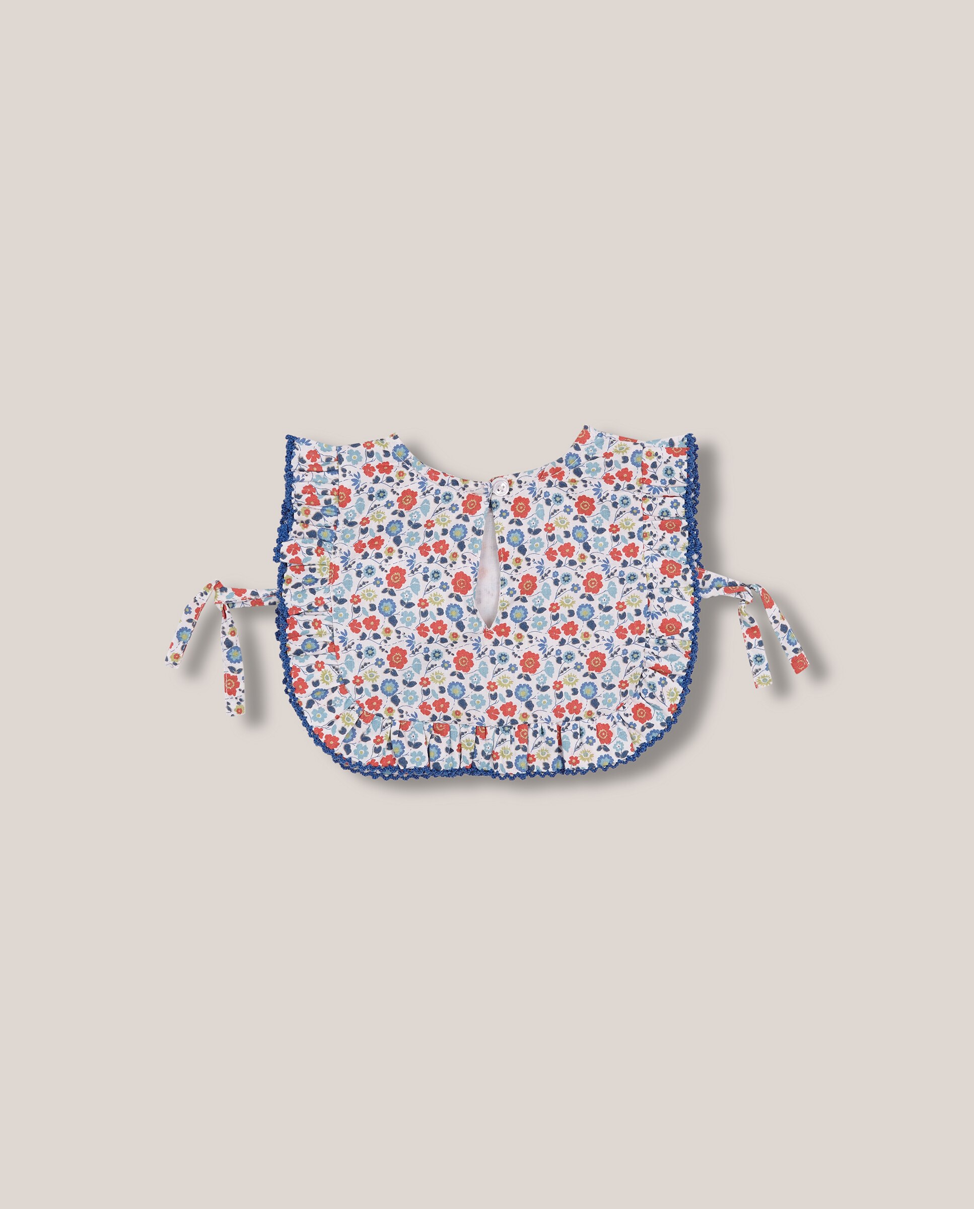 Babete de Bebé Flor Gocco Branco / Azul-2