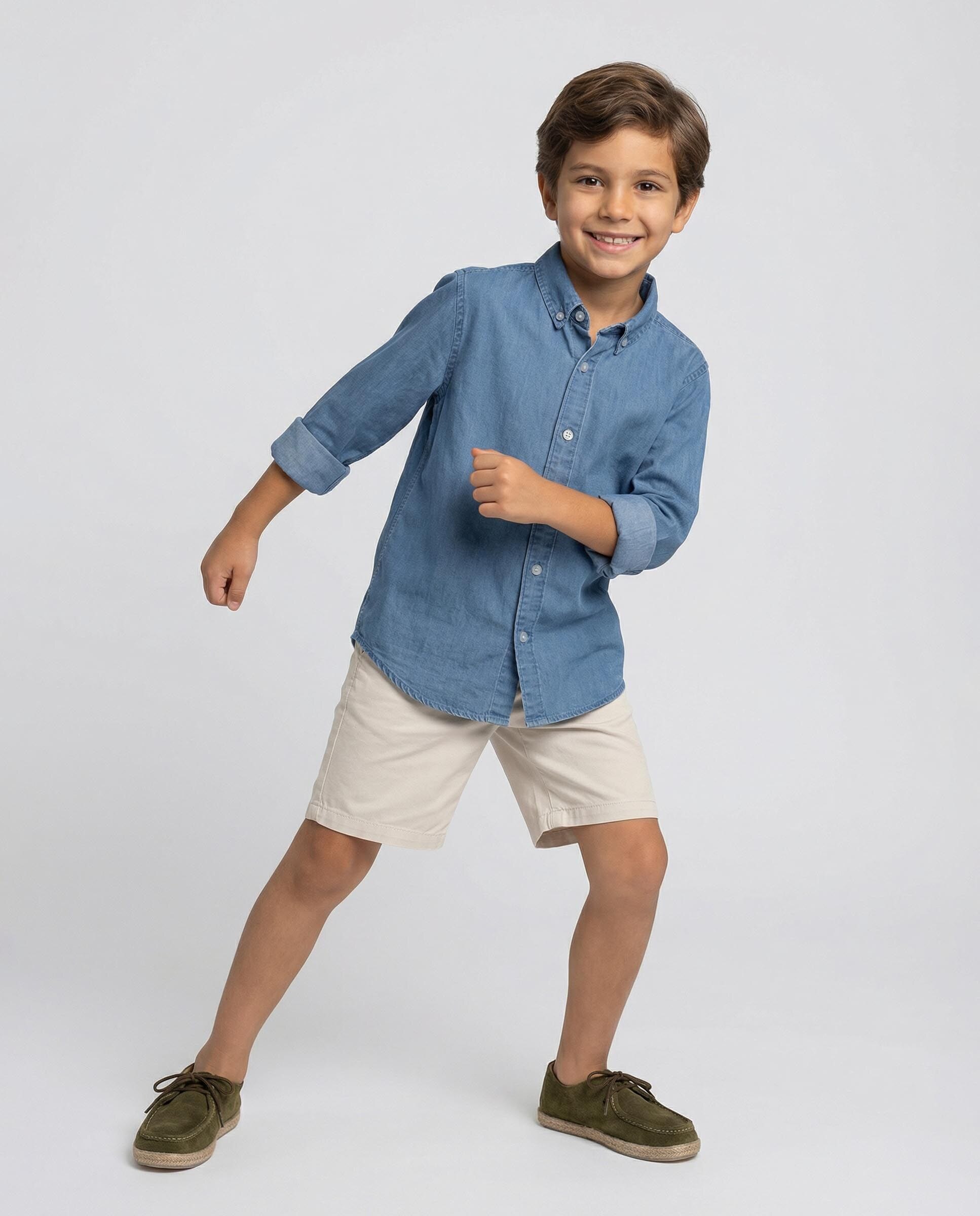 Camisa Infantil Jeans Denim-6