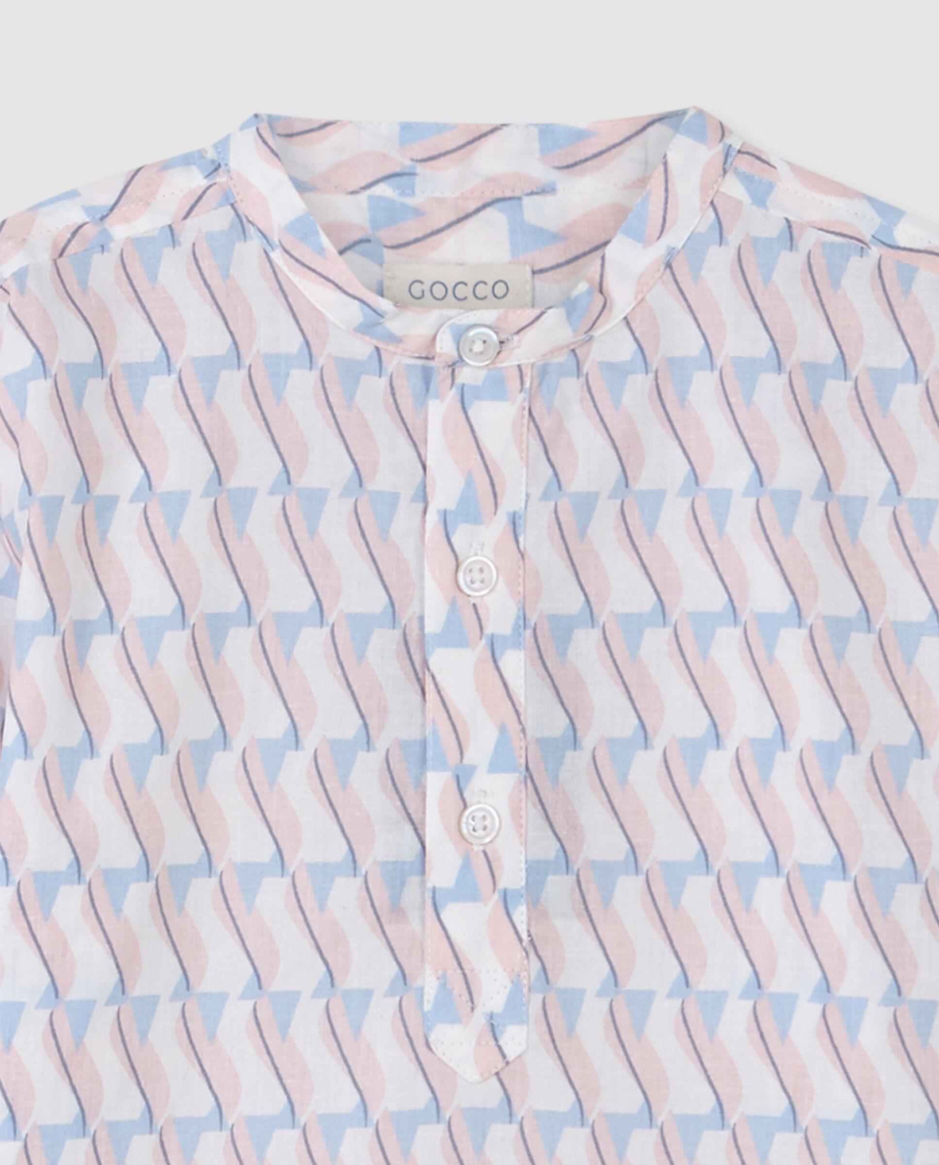 Camisa Infantil com Estampado Geométrico Gocco Rosa-3
