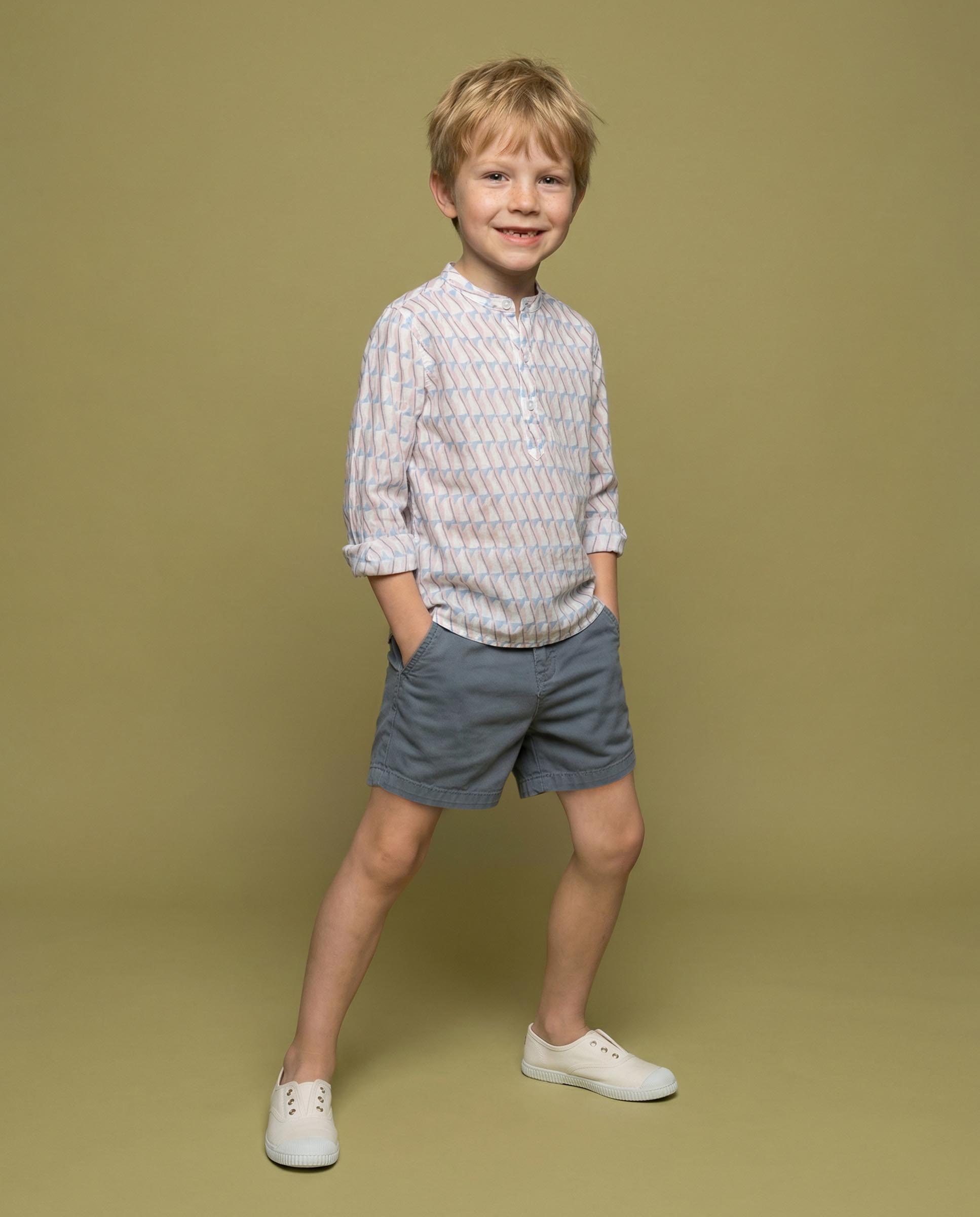 Camisa Infantil com Estampado Geométrico Gocco Rosa-6