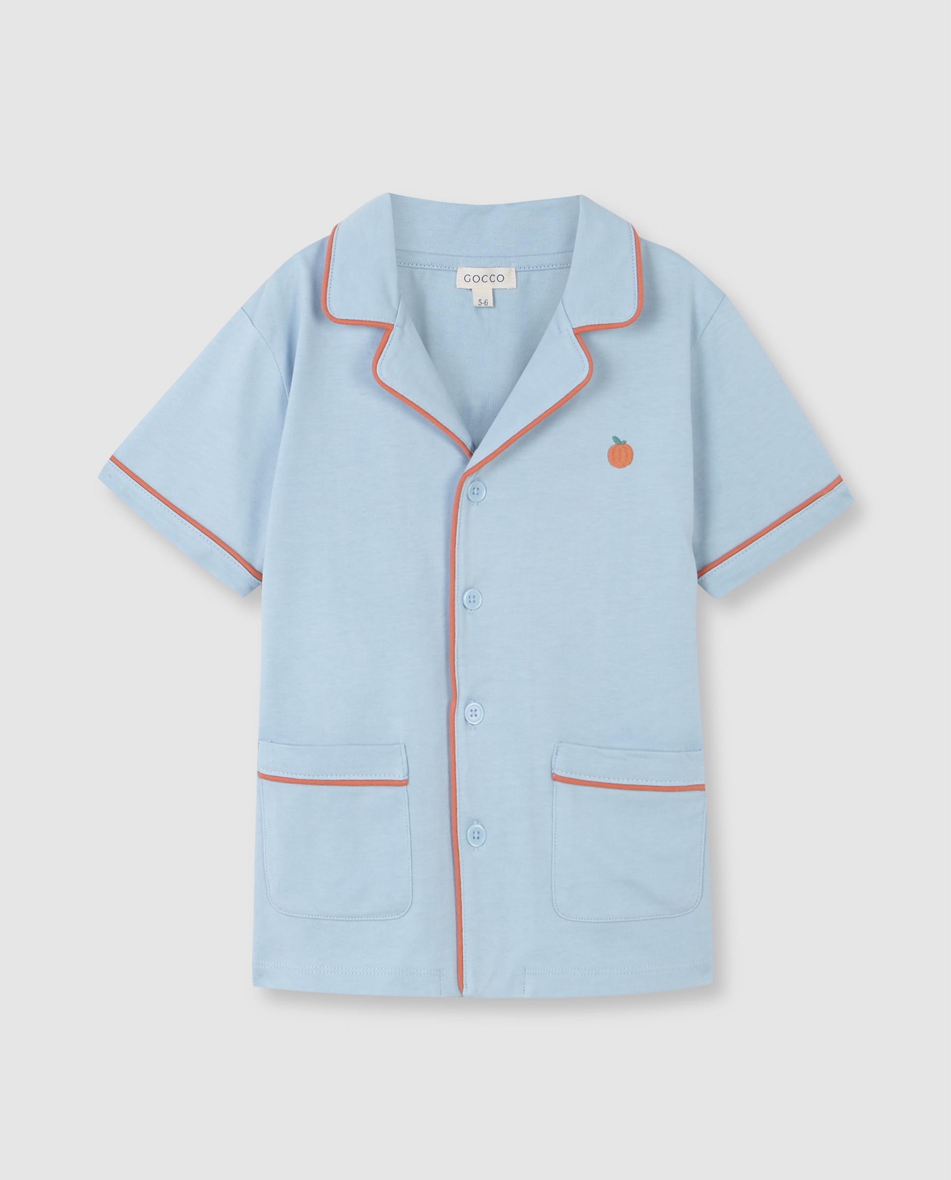 Pijama Infantil de Malha Tipo Camiseiro Azul-claro-2