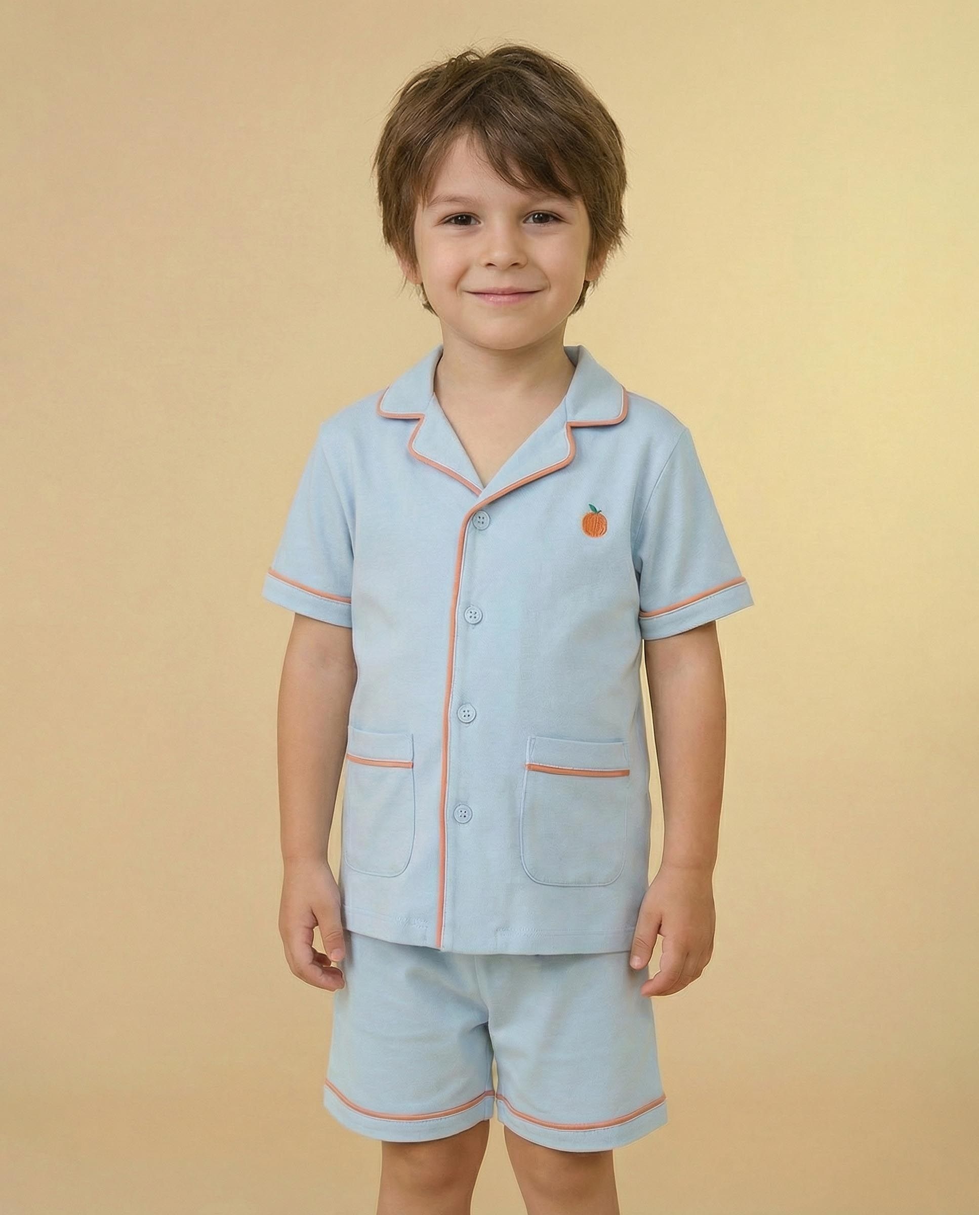 Pijama Infantil de Malha Tipo Camiseiro Gocco Azul-claro-6