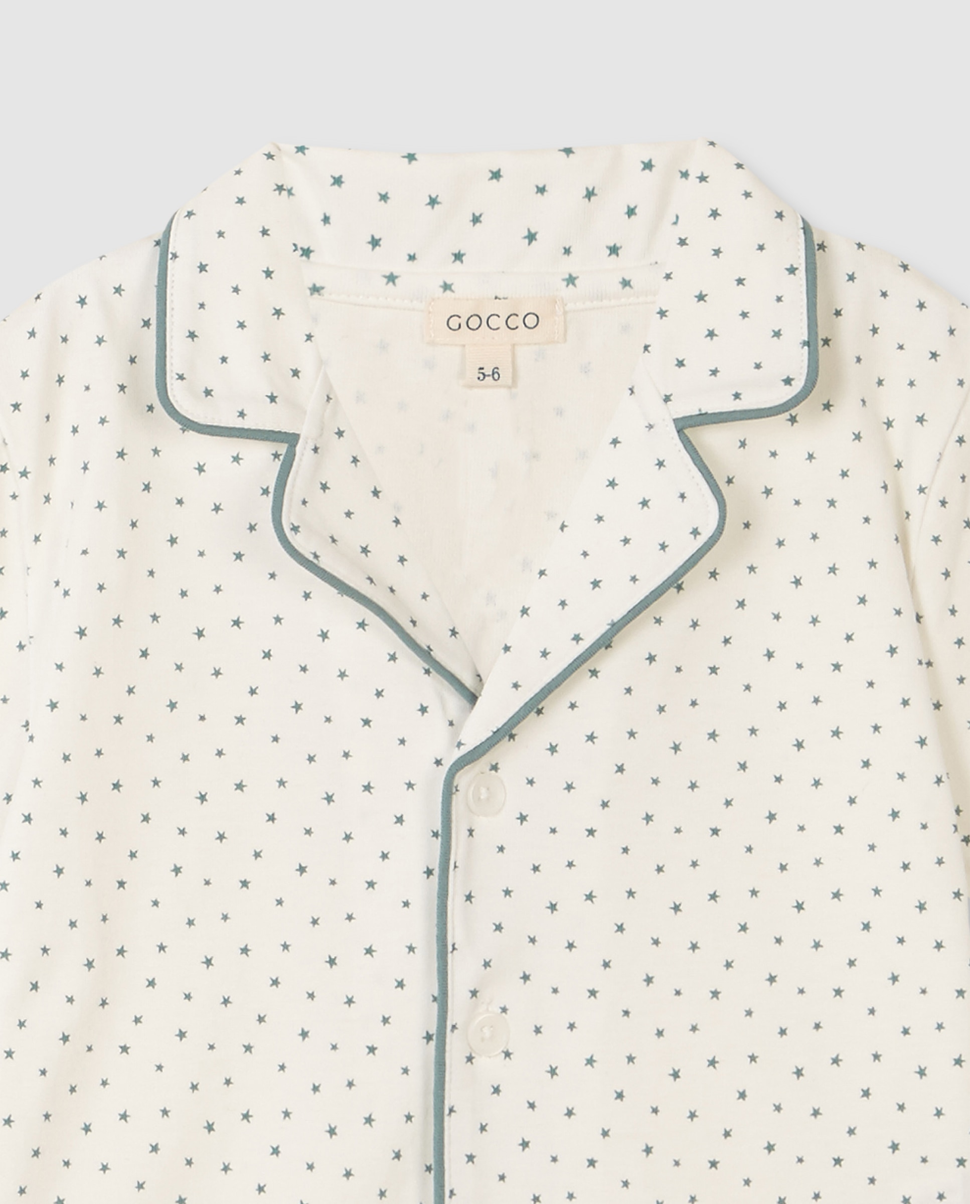 Pijama Infantil de Malha com Estrelas Gocco Branco-marfim-4