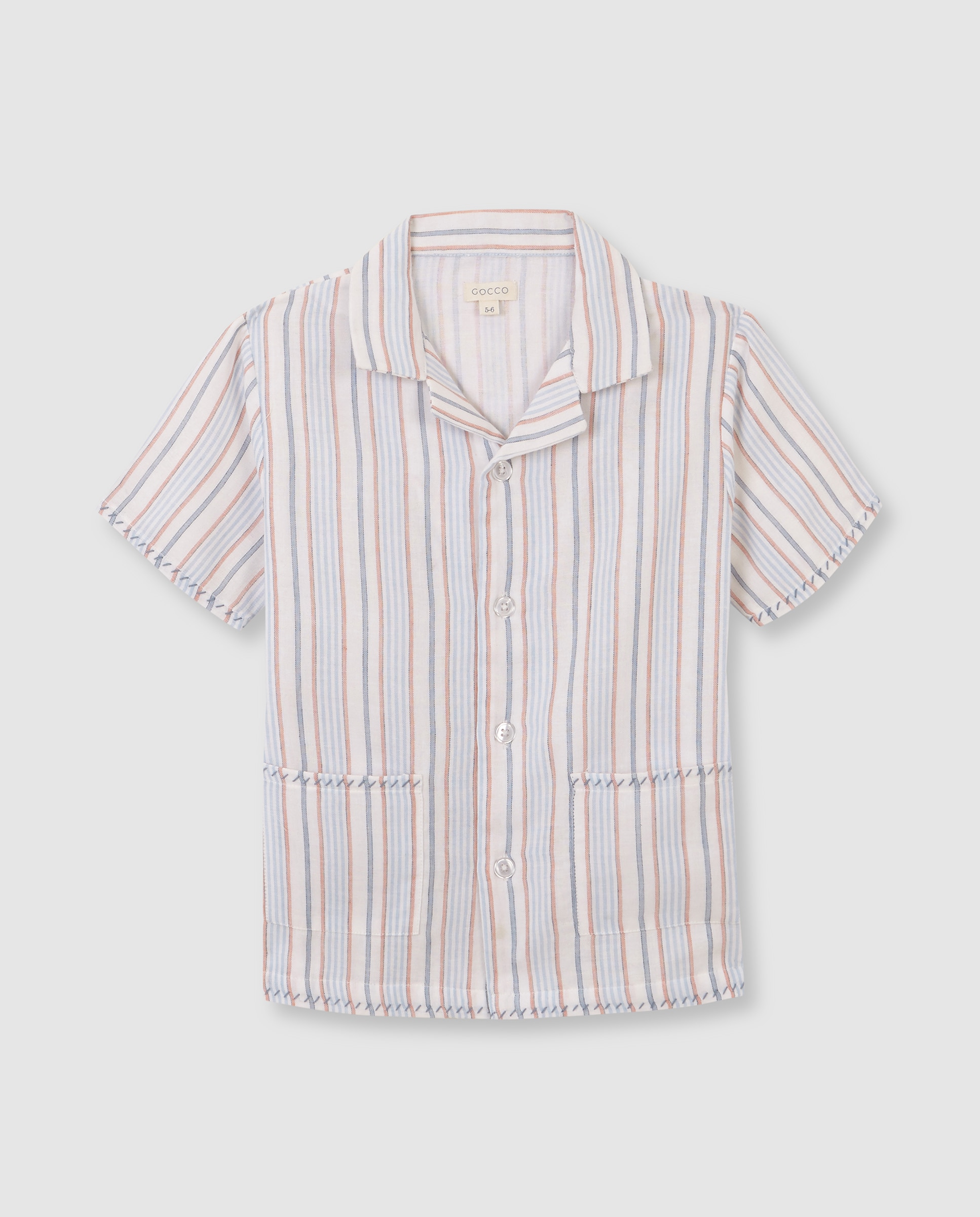 Pijama Infantil Às Riscas Branco-2