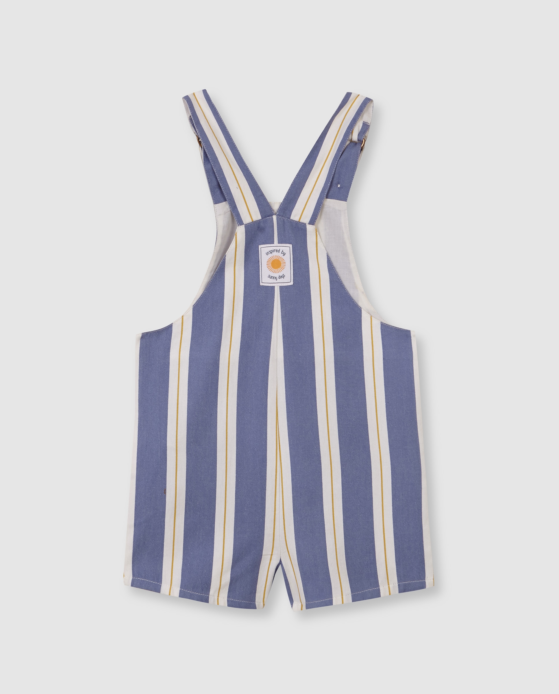 Jardineiras Infantil Às Riscas Azul-claro-4