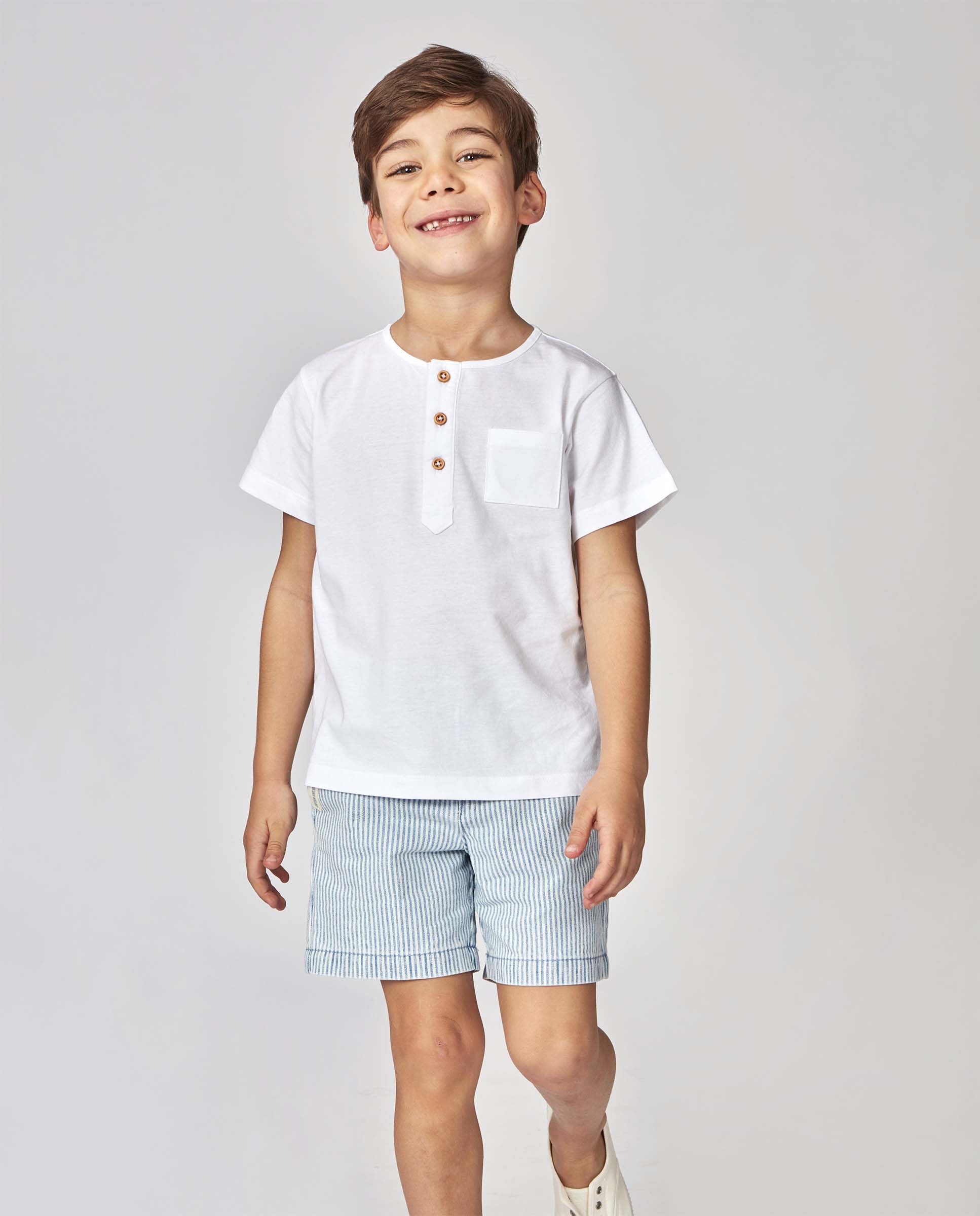 Calças Infantil de Micro Riscas Denim Gocco Azul-ganga-2