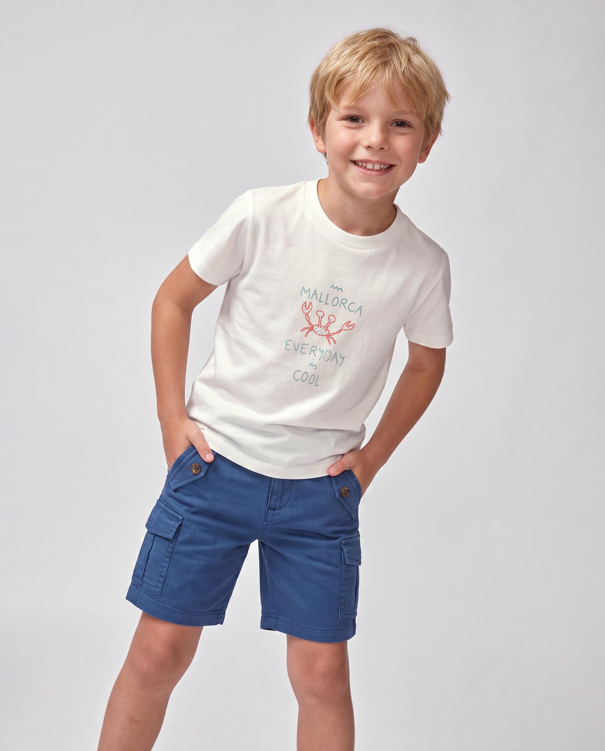 Calções Infantil Cargo Gocco Azul-5