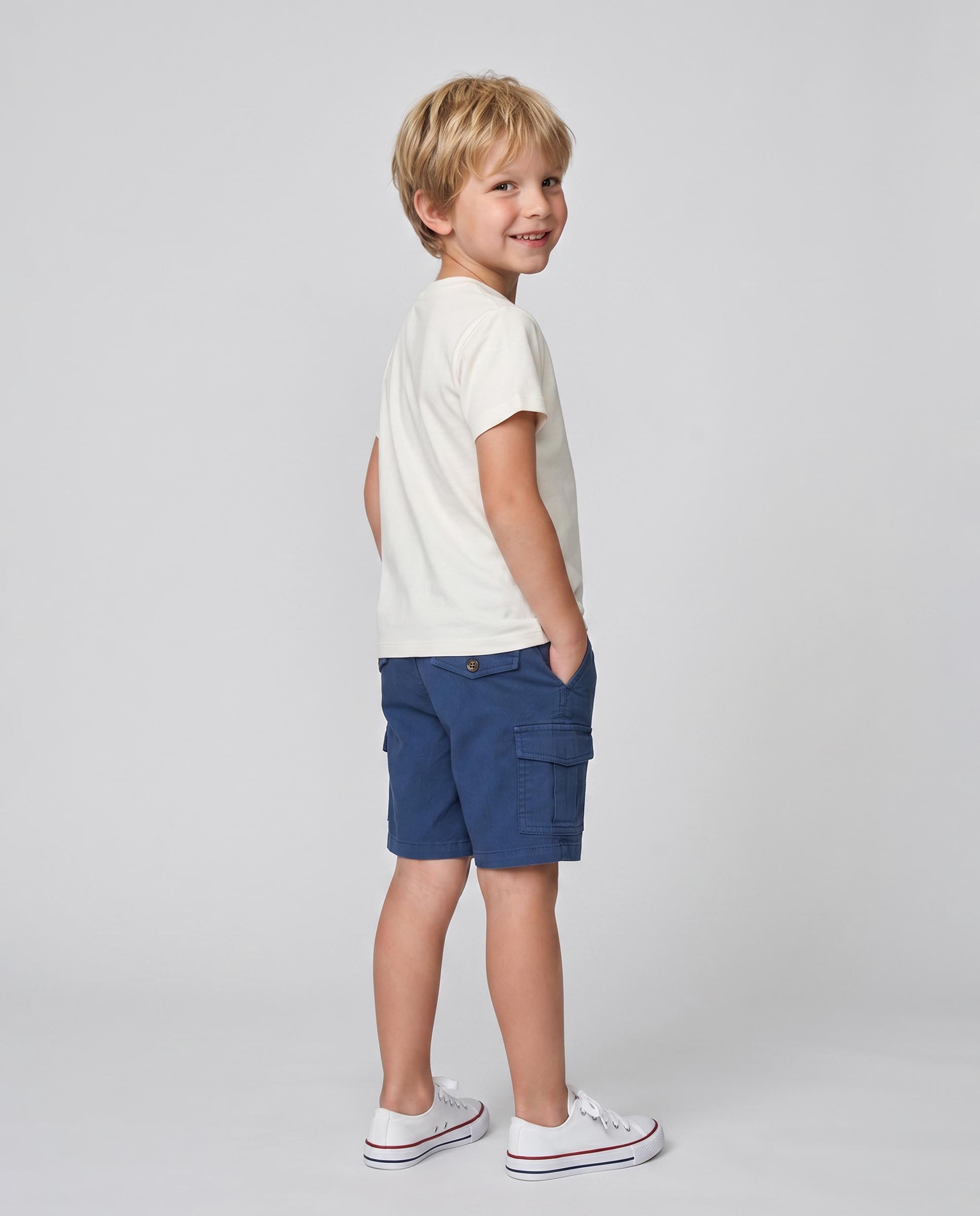 Calções Infantil Cargo Gocco Azul-6