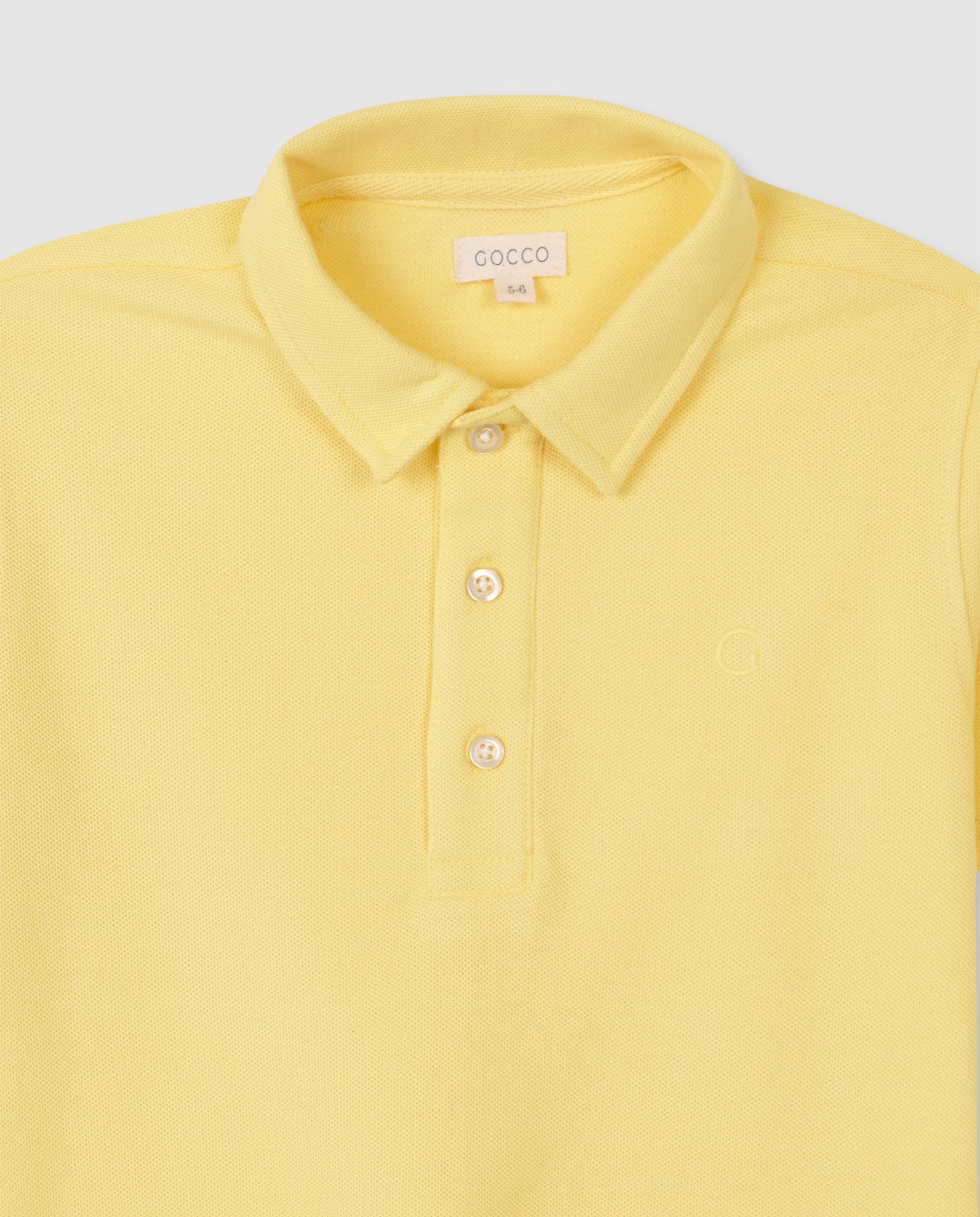Polo Básico Infantil de Piqué Gocco Amarelo-3
