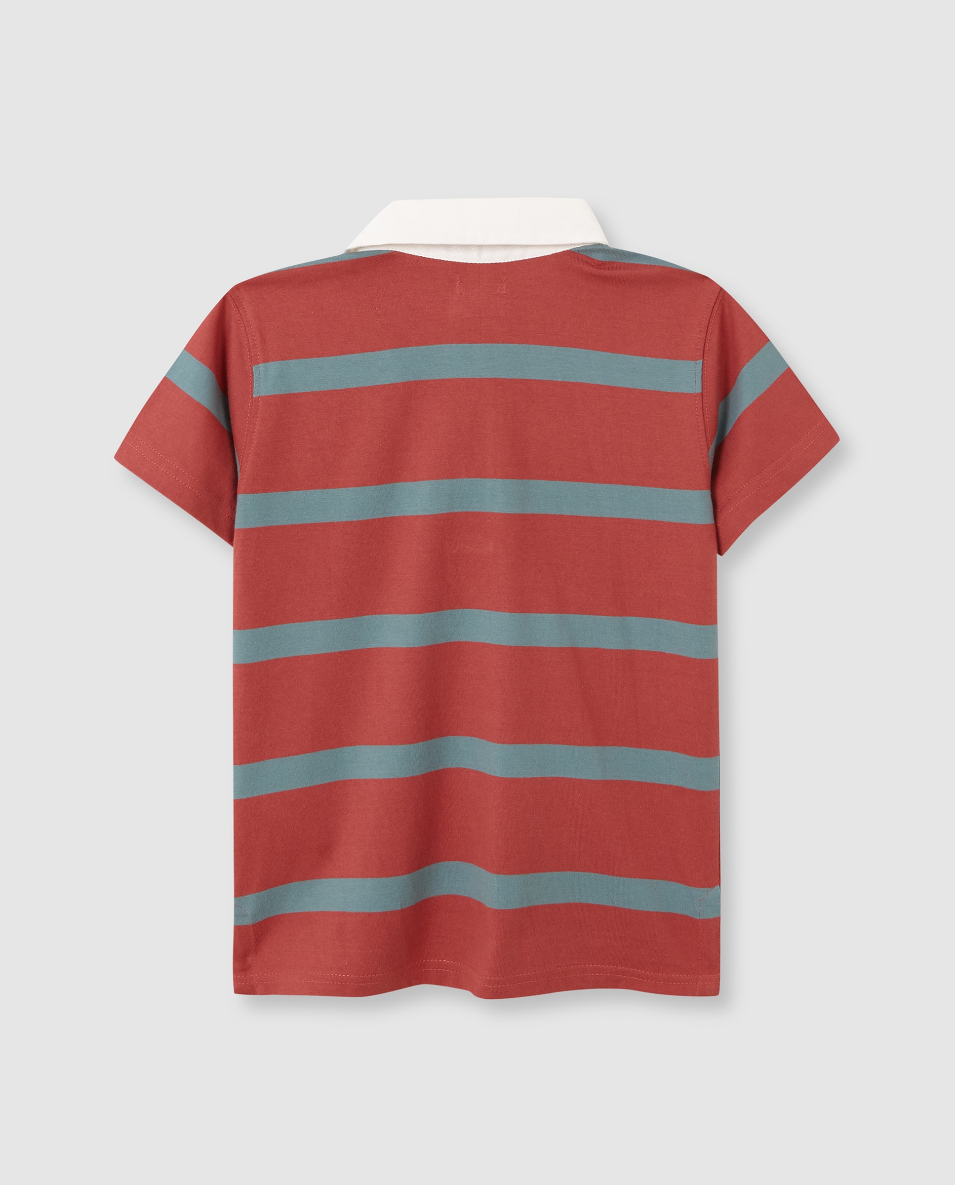 Polo Infantil Às Riscas Gocco Coral-2