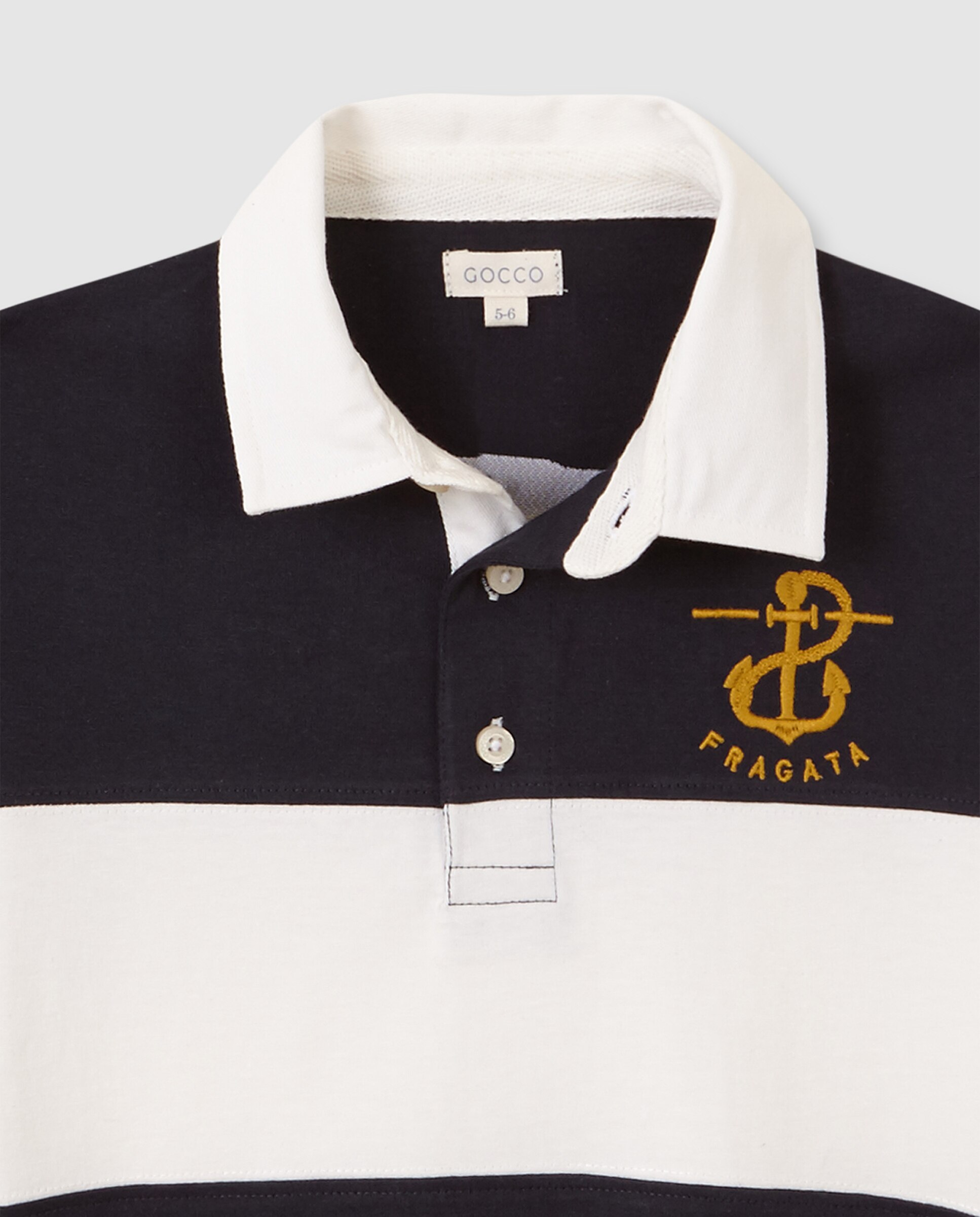 Polo Infantil Às Riscas Gocco Azul-marinho-3