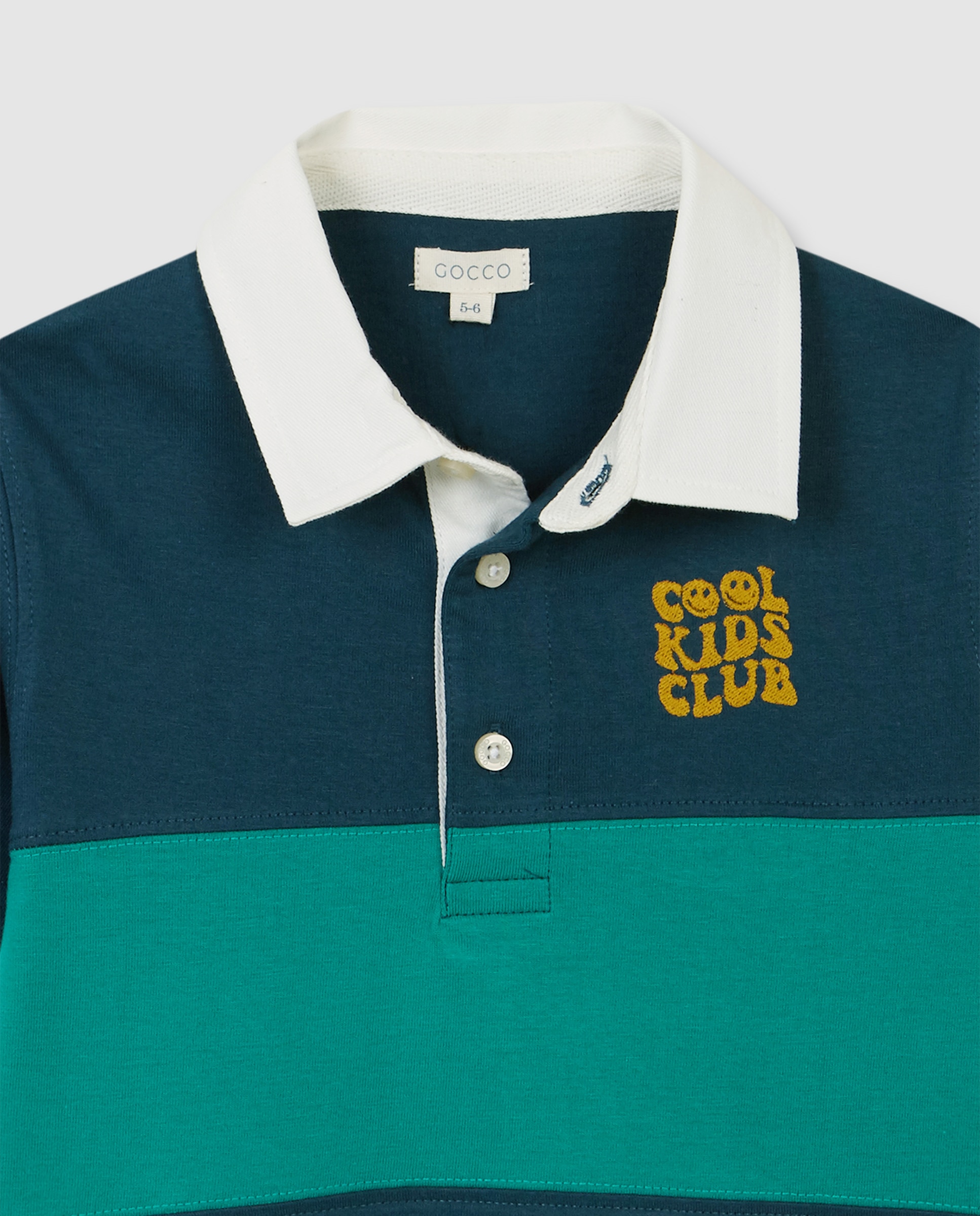 Polo Infantil Às Riscas Gocco Verde-3