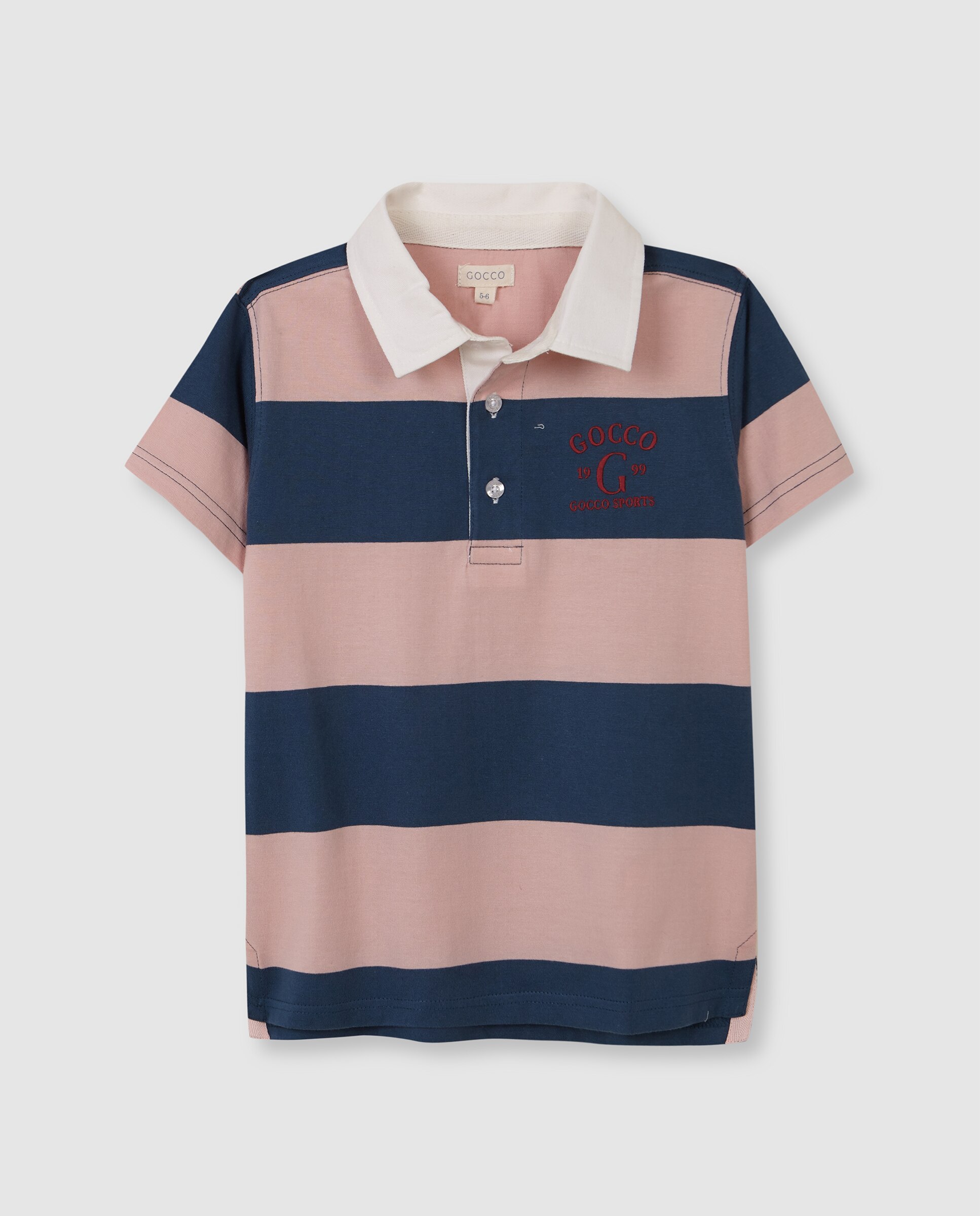Polo Infantil Às Riscas Gocco Azul-escuro-3