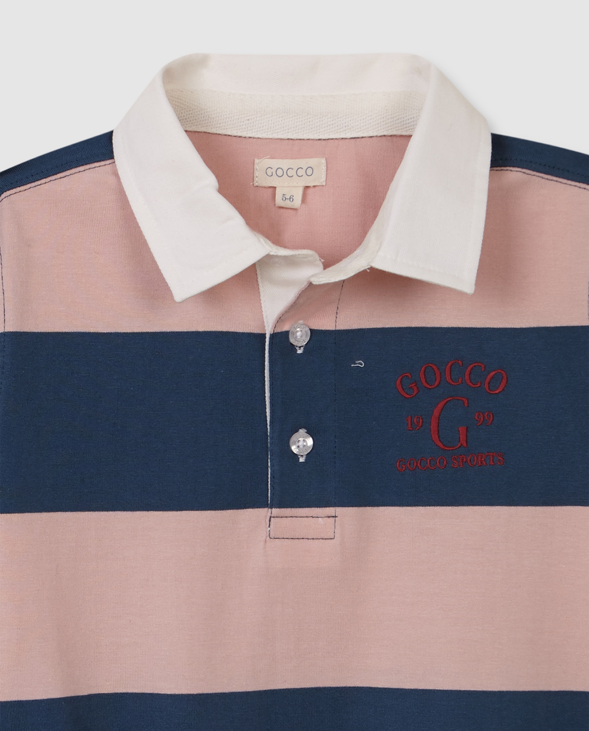 Polo Infantil Às Riscas Gocco Azul-escuro-5