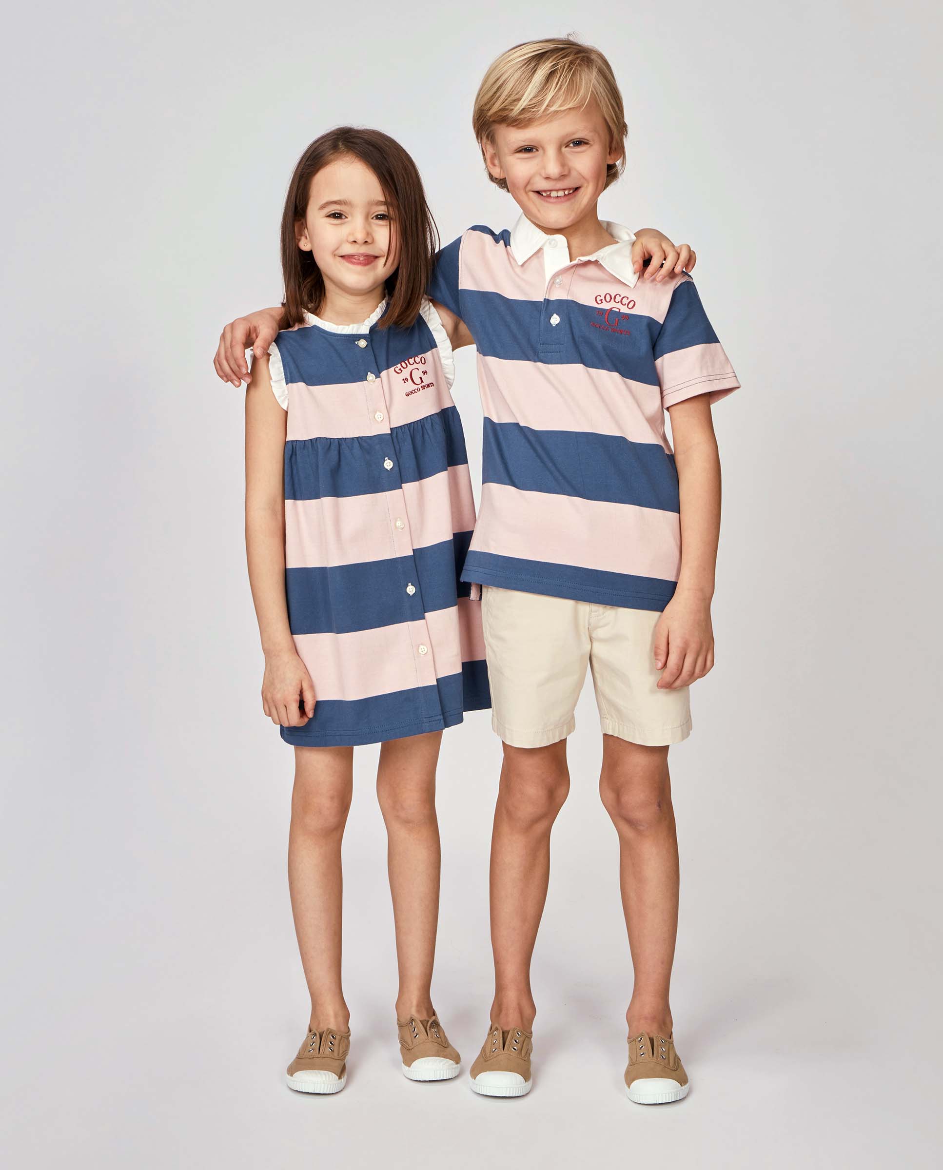 Polo Infantil Às Riscas Gocco Azul-escuro-7