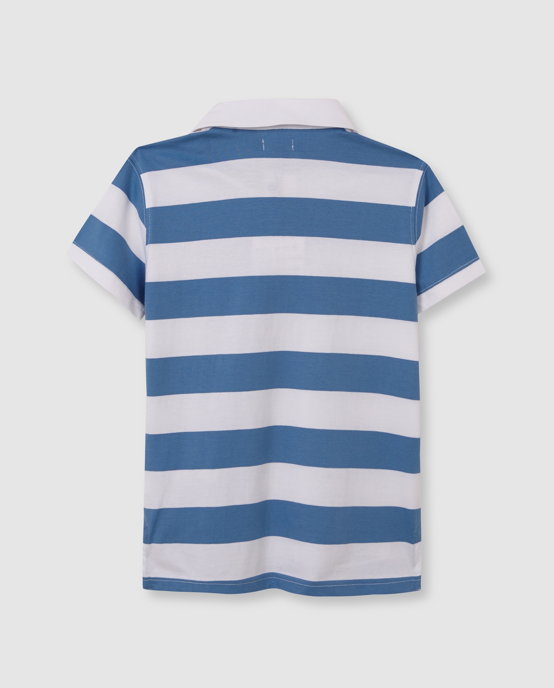 Polo Infantil Às Riscas Azul-claro-2