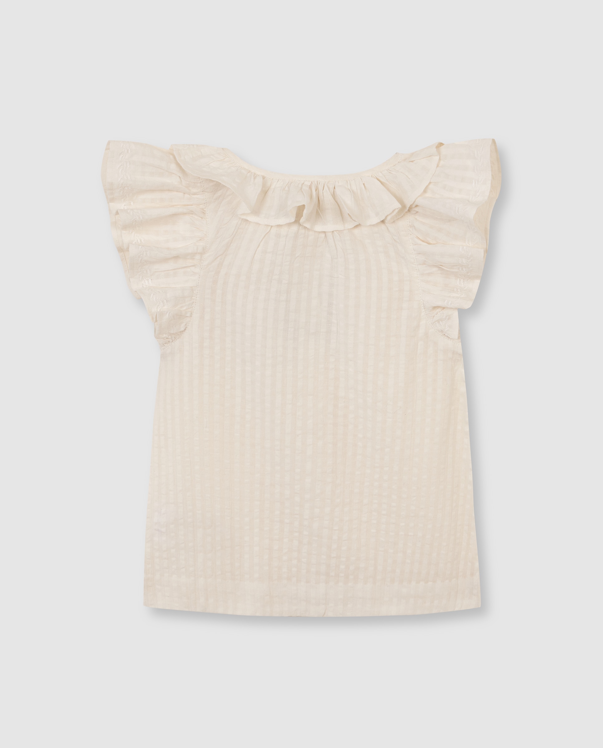 Camisa Infantil com Gola e Manga Curta com Caída Gocco Branco-marfim-2