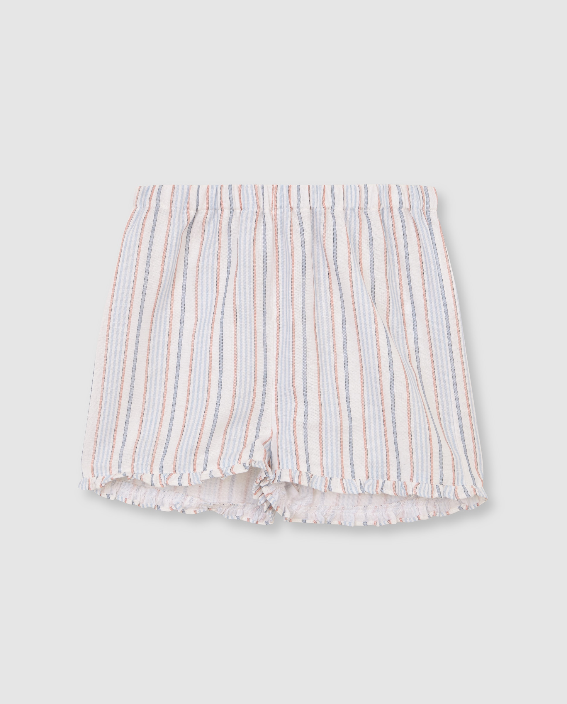 Pijama Infantil Estampado Às Riscas Branco-3
