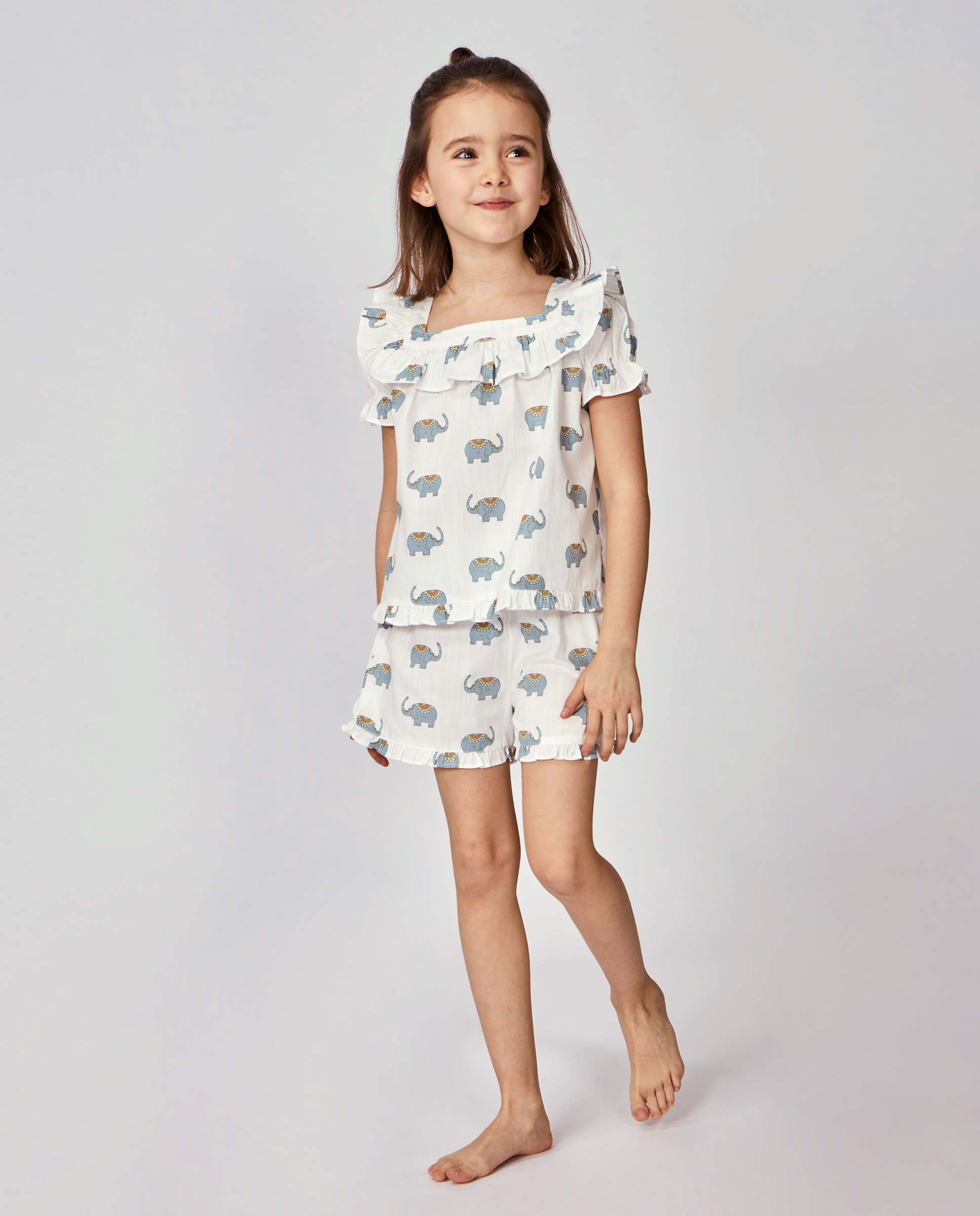 Pijama Infantil com Estampado Elefantes Gocco Branco-marfim-2