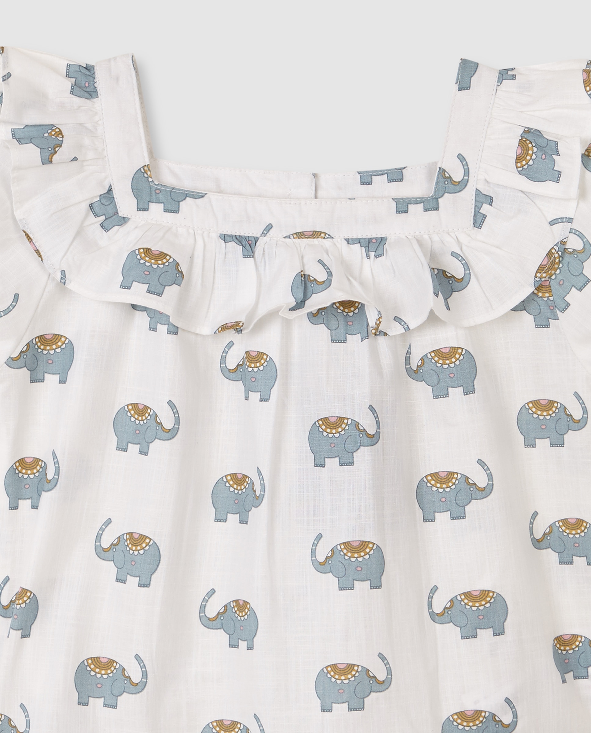 Pijama Infantil com Estampado Elefantes Gocco Branco-marfim-6