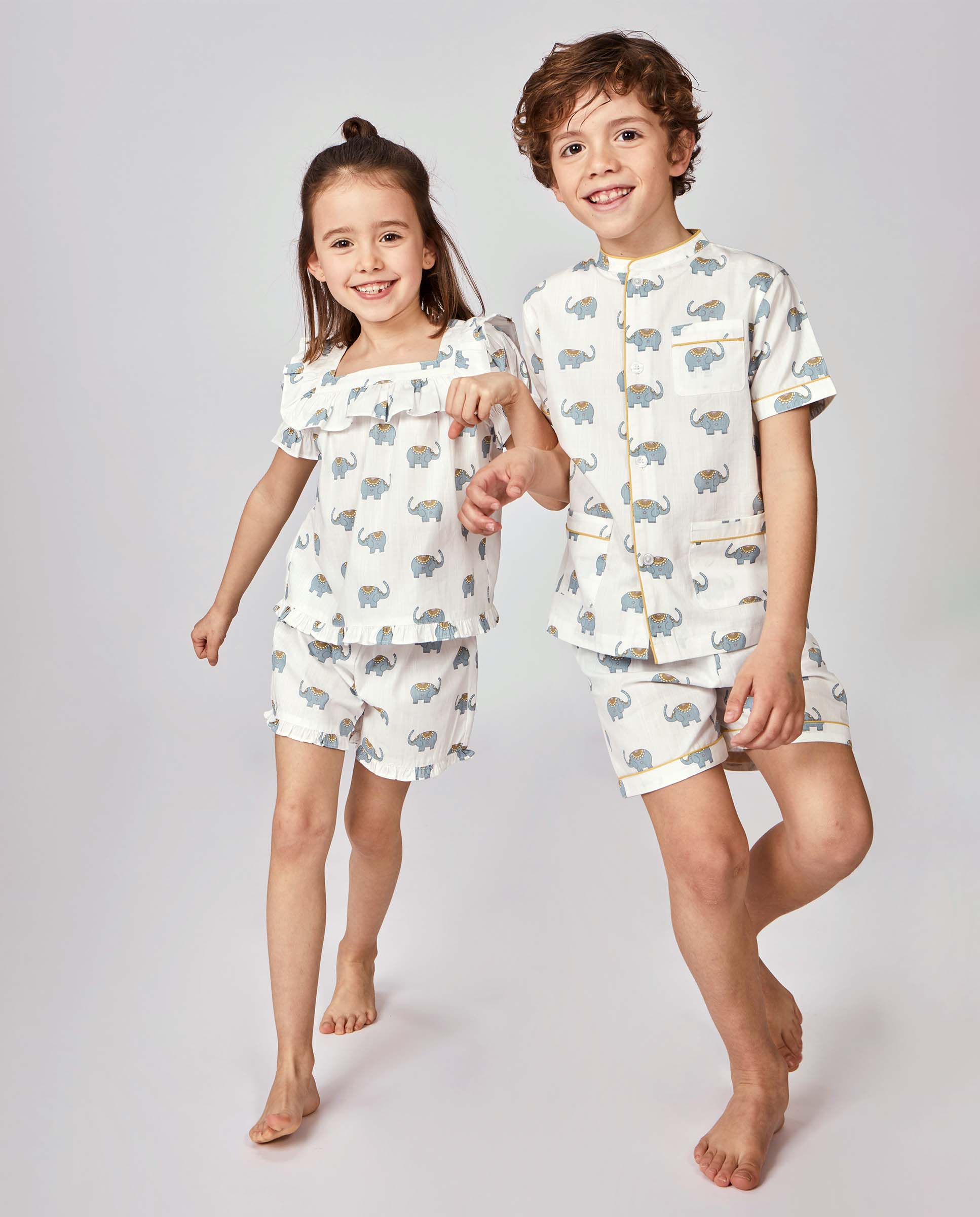 Pijama Infantil com Estampado Elefantes Gocco Branco-marfim-7
