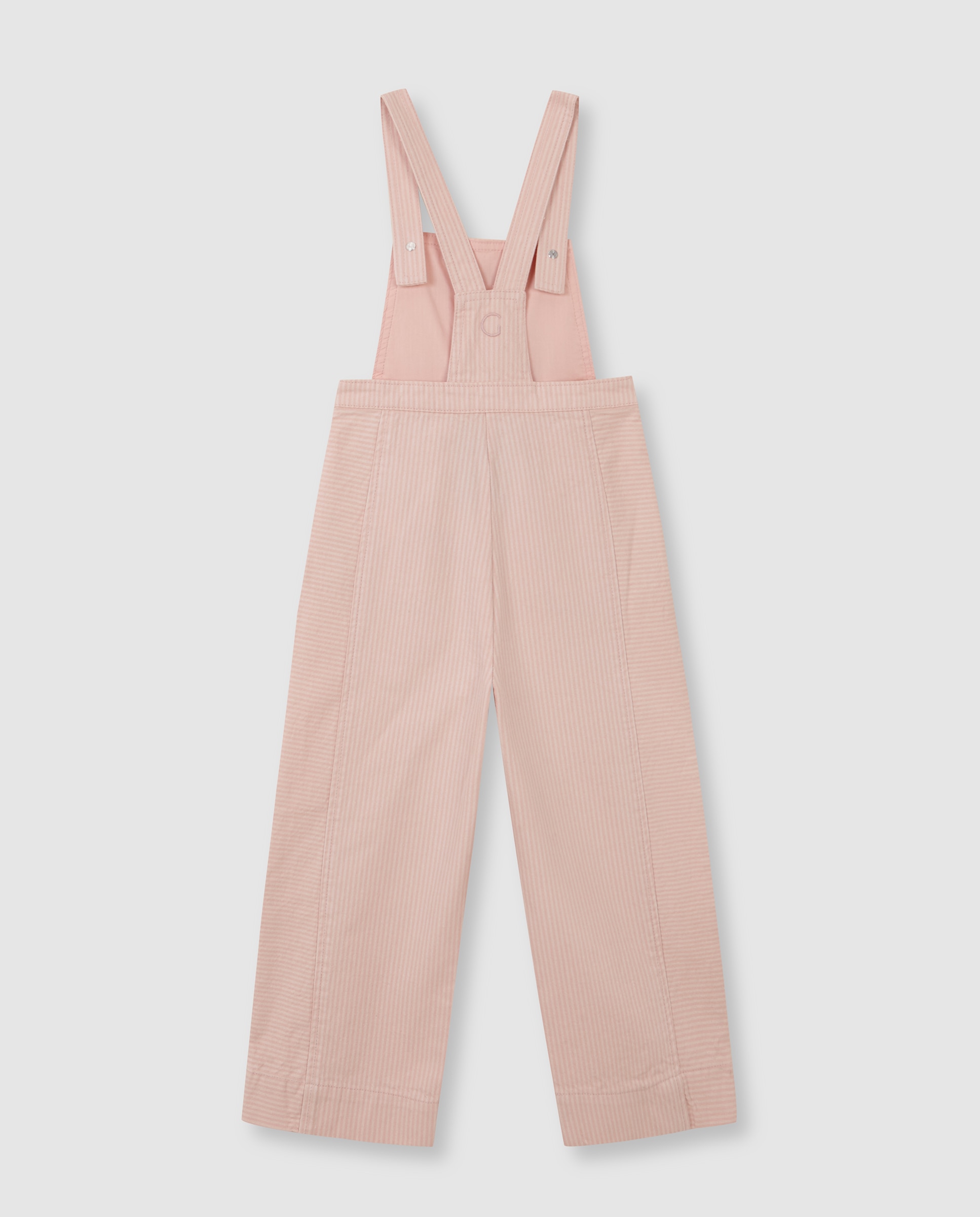 Jardineiras Infantil com Micro Riscas Gocco Rosa-2